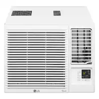 LG - 570 Sq. Ft. 12,200 BTU 230V Window Air Conditioner with Cool, Heat and Wi-Fi Control - White - Front_Zoom