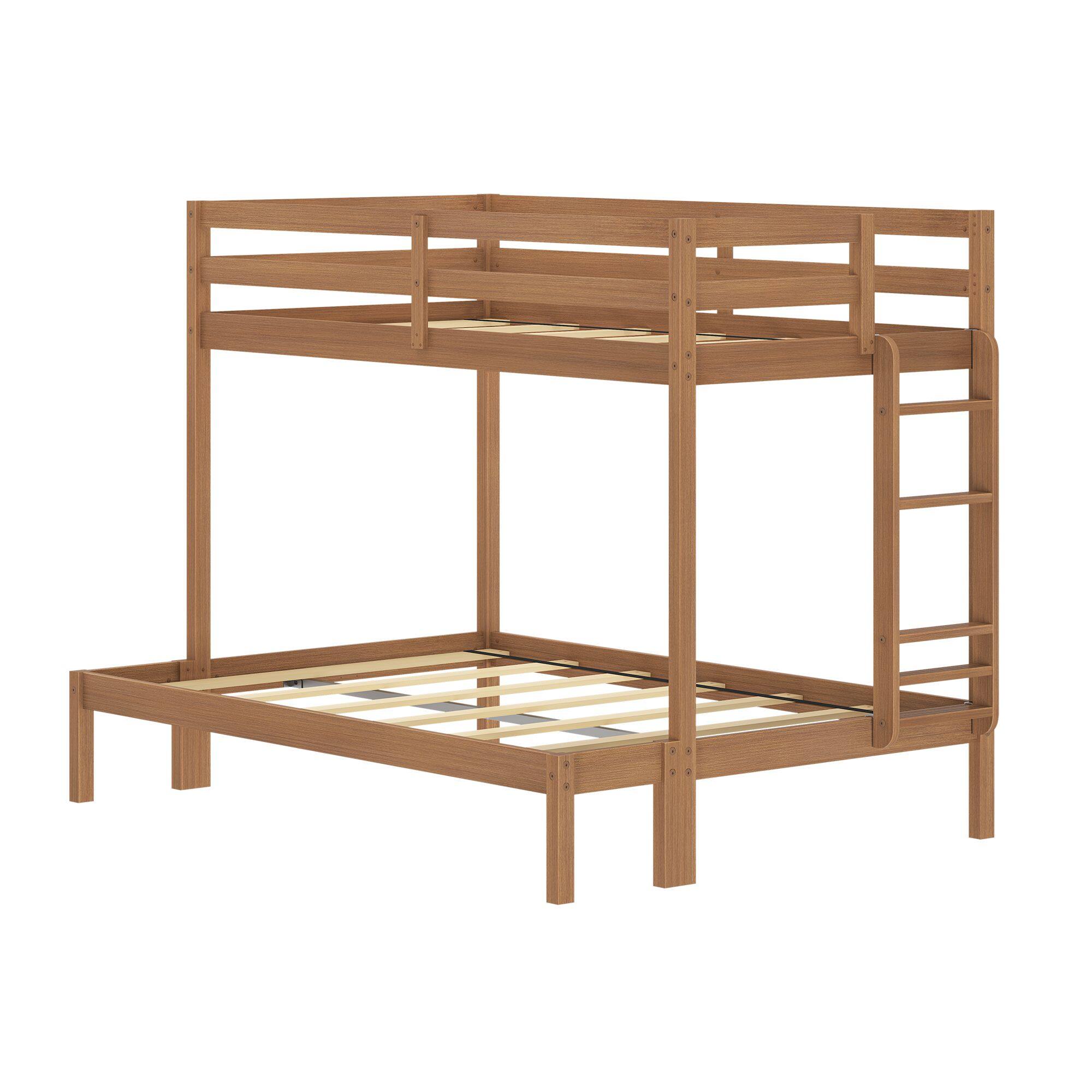 Alt View 5. Grain & Grove - Bear Plywood Twin/Full Bunk, Embossed Pecan - Pecan.