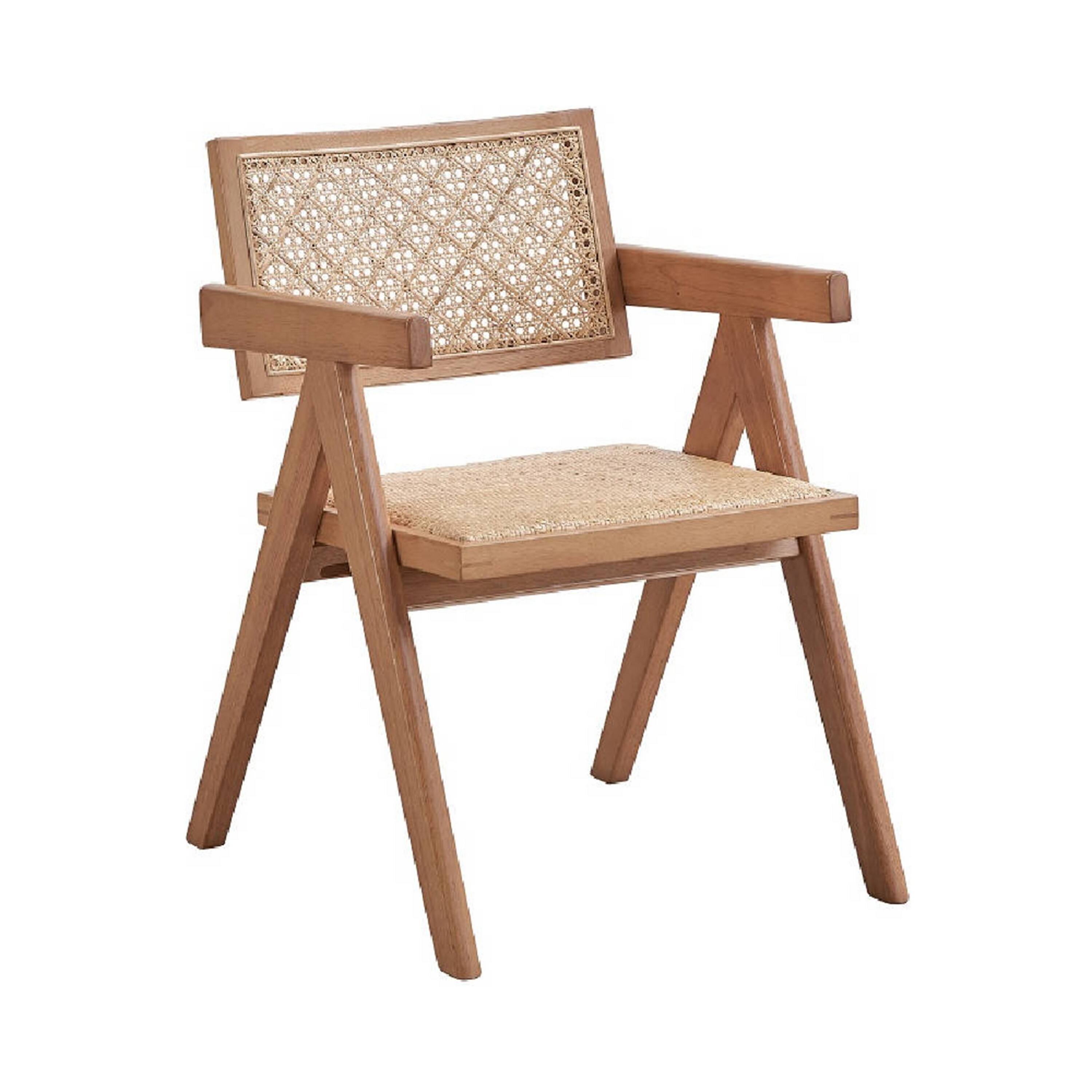 Alt View 1. Manhattan Lane - Tina 22 Inch Dining Armchair Set of 2, Woven Rattan - Brown.