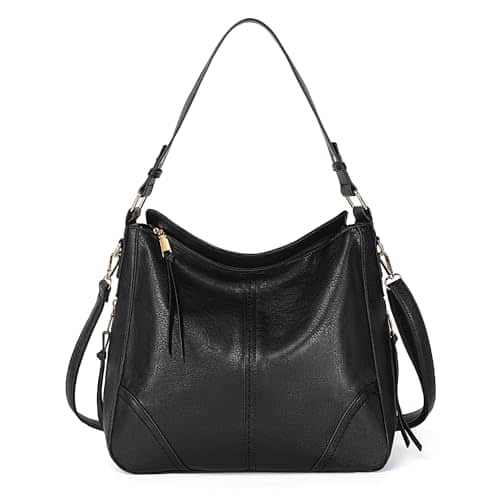 Fabibe - Purses And Handbags For Women Vegan Leather Hobo Bucket Bags Ladies Shoulder Everyday - A-black