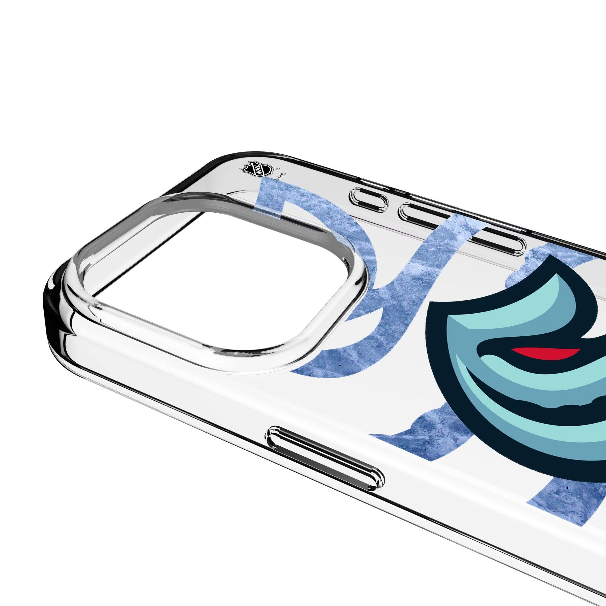 Alt View 2. Keyscaper - Seattle Kraken Ice Tilt iPhone Clear Case - 15 Plus - Multicolor.