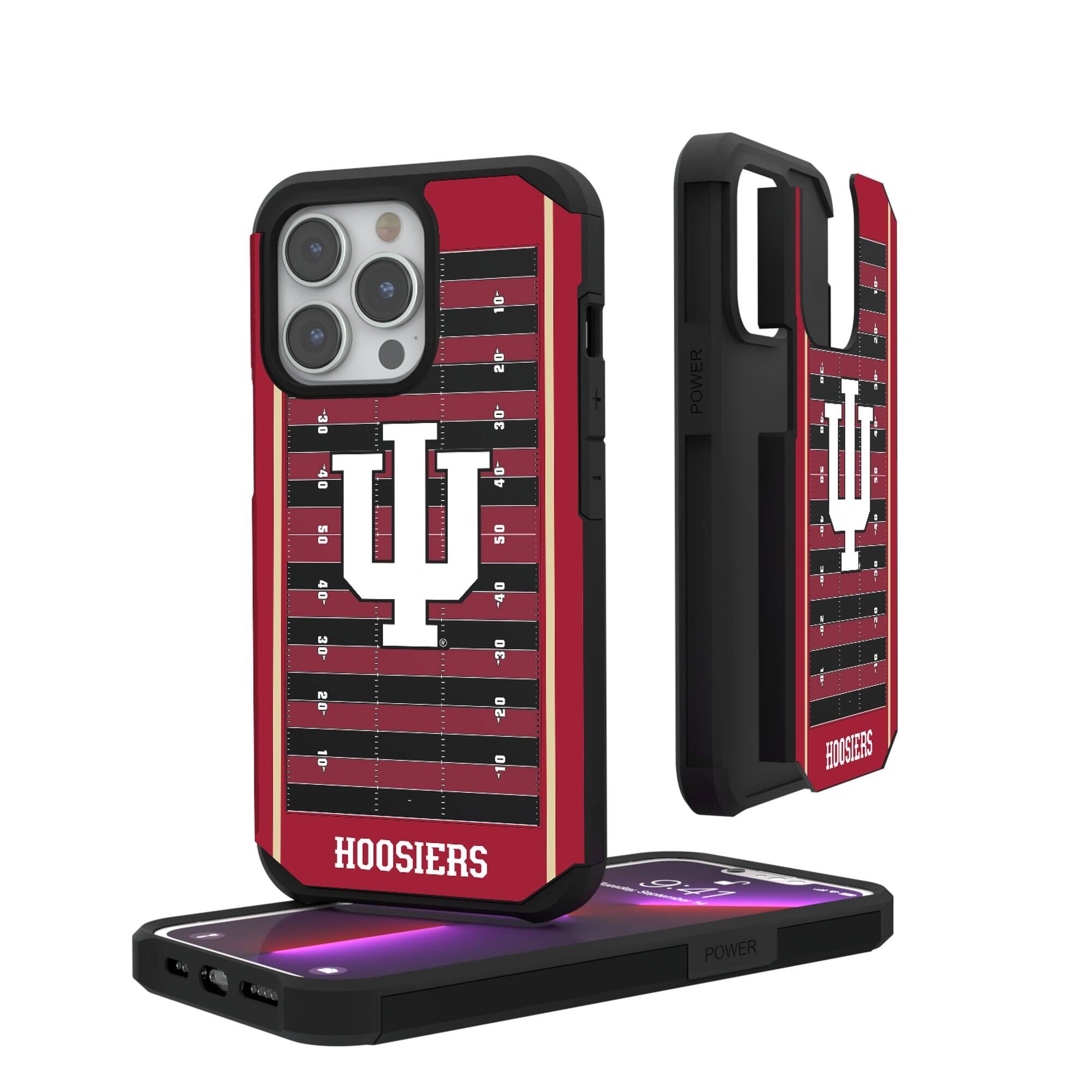 Keyscaper - NCAA - Indiana Hoosiers Field iPhone Rugged Case - 15 - Multicolor
