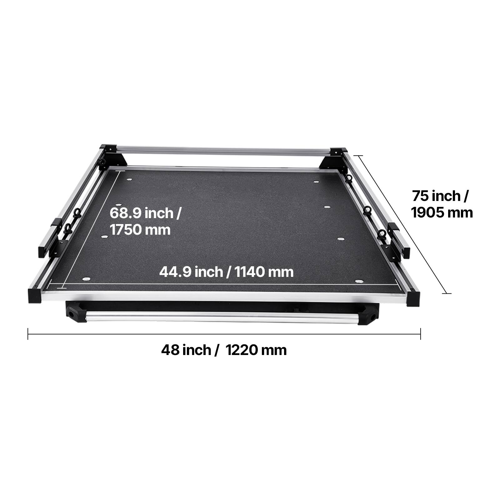 68.9 inch / 1750 mm  
75 inch / 1905 mm  
44.9 inch / 1140 mm  
48 inch / 1220 mm