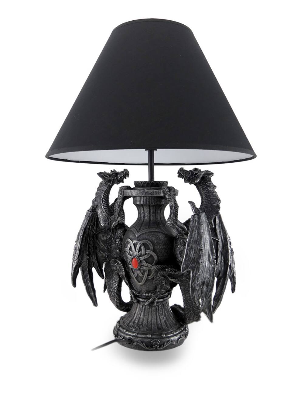 Alt View 2. Zeckos - Gothic Guardians of Light Medieval Dragons Table Lamp - Black.
