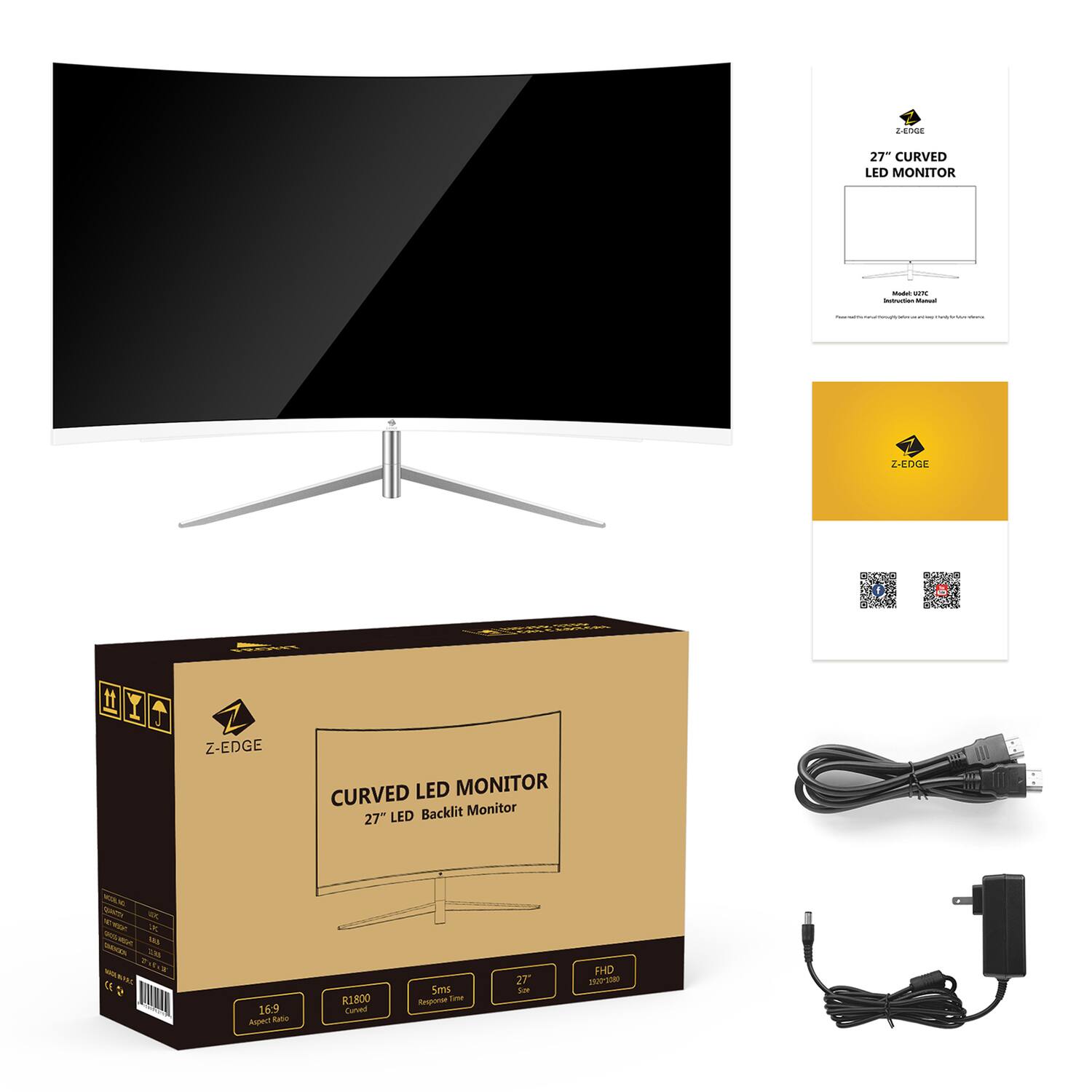 Z-EDGE  
27" CURVED LED MONITOR  

- 27" LED Backlit Monitor  
- 16:9 Aspect Ratio  
- 1920 x 1080 Resolution  
- 5ms Response Time  
- HDMI, VGA, DP Ports  
- Built-in Speakers  
- Wall Mount Compatible  

Z-EDGE  
27" CURVED LED MONITOR  

Z-EDGE  
27" CURVED LED MONITOR  

Z-EDGE  
27" CURVED LED MONITOR  

Z-EDGE  
27" CURVED LED MONITOR  

Z-EDGE  
27" CURVED LED MONITOR  

Z-EDGE  
27" CURVED LED MONITOR  

Z-EDGE  
27" CURVED LED MONITOR  

Z-EDGE  
27" CURVED LED MONITOR  

Z-EDGE  
27" CURVED LED MONITOR  

Z-EDGE  
27" CURVED LED MONITOR  

Z-EDGE  
27" CURVED LED MONITOR  

Z-EDGE  
27" CURVED LED MONITOR  

Z-EDGE  
27" CURVED LED MONITOR  

Z-EDGE  
27" CURVED LED MONITOR  

Z-EDGE