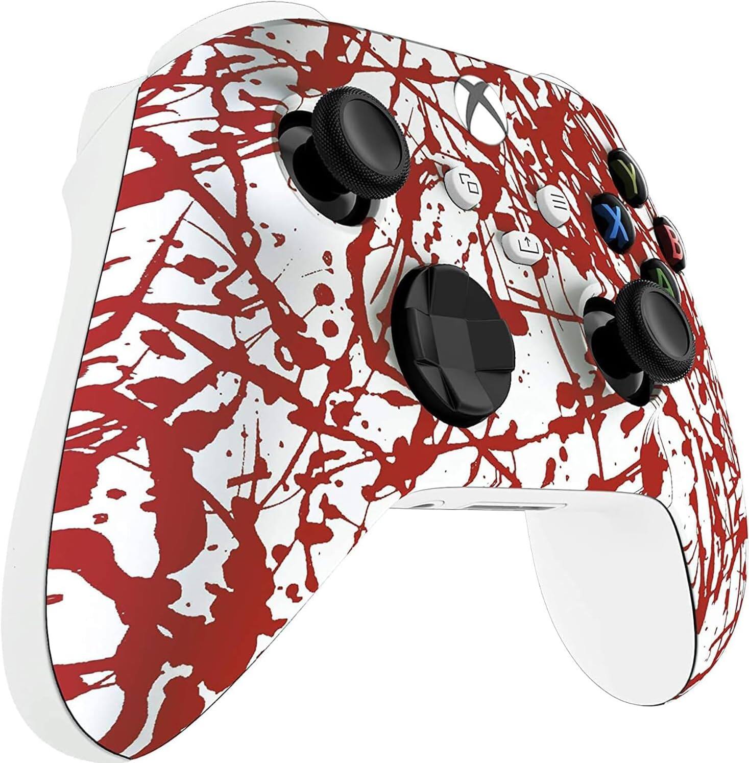 Left. Custom Controllerzz - Custom Wireless Controller for Xbox Series X|S, Xbox One, & PC - Blood Splatter.