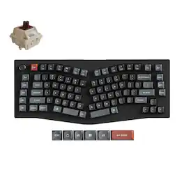 Keychron - V10 Ultra 8K 75% Alice Ergonomic Wireless Mechanical Keyboard with Hot-Swappable Switches - Black
