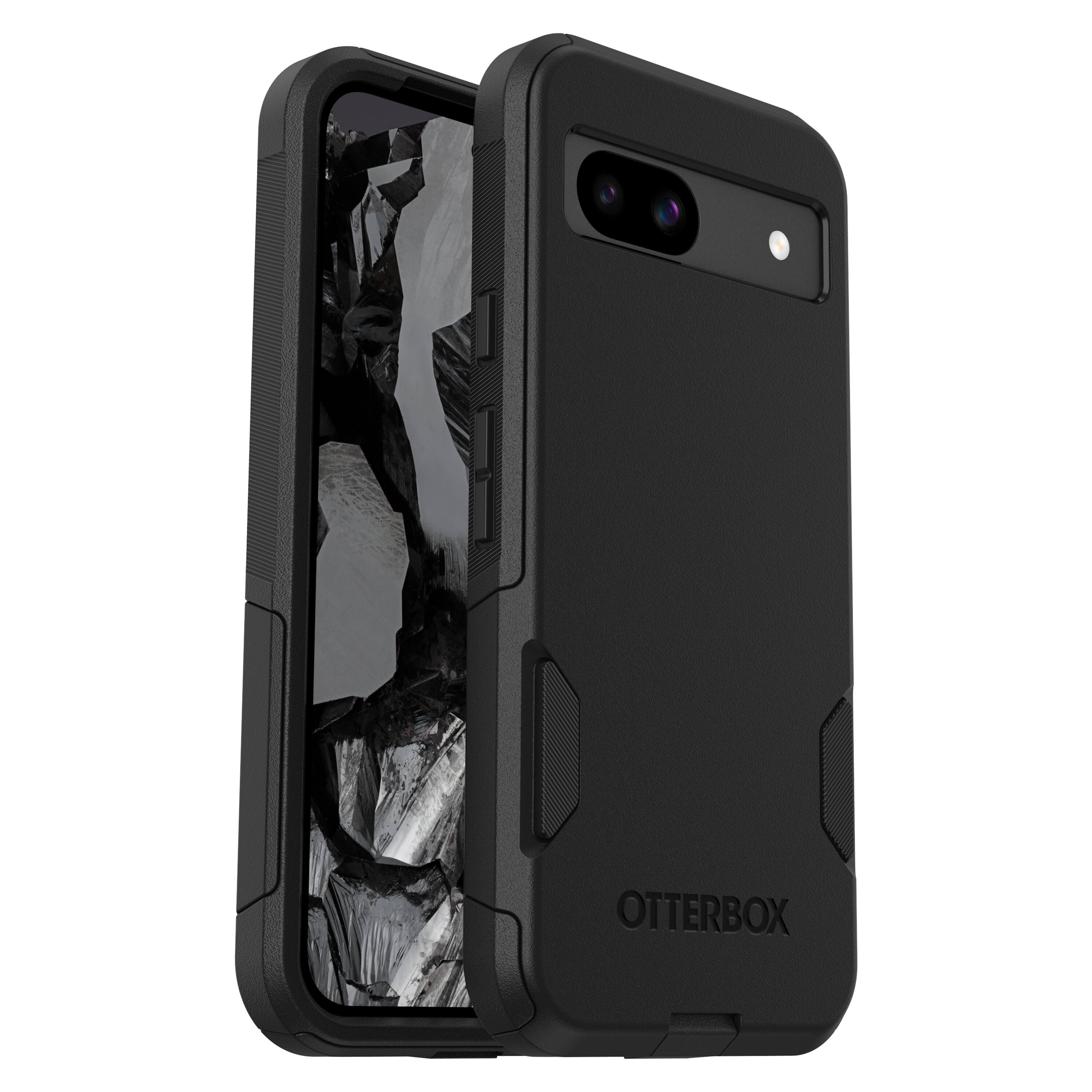 Front. OtterBox - Commuter Series Slim Hard Shell Case for Google Pixel 8a - Black.
