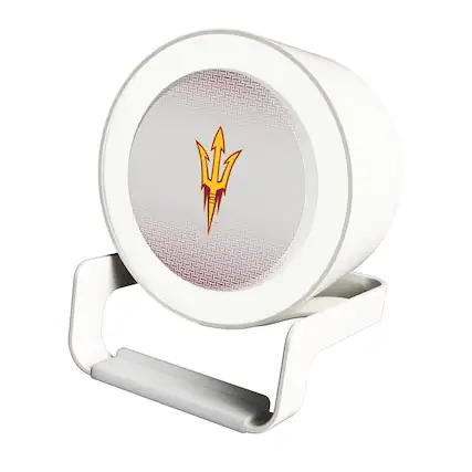 Front. Keyscaper - Arizona State Sun Devils Linen Print Nightlight Charger & Bluetooth Speaker - White.