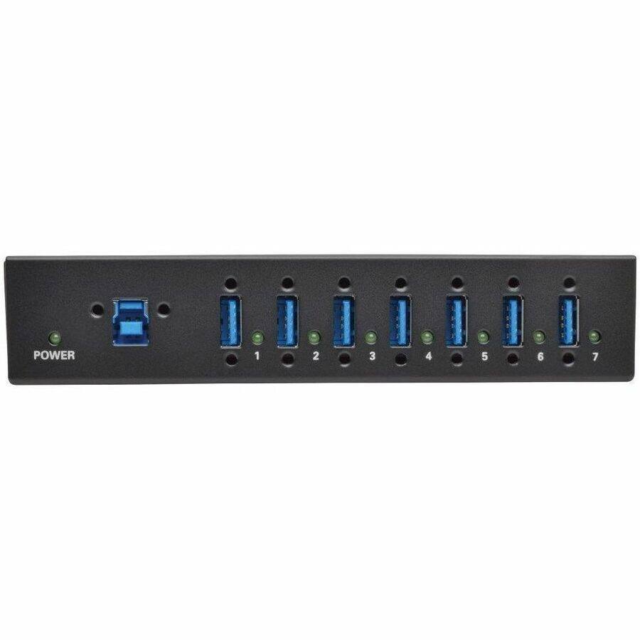 Alt View 4. Tripp Lite - Tripp Lite by Eaton 7-Port Industrial-Grade USB 3.x (5Gbps) Hub - 20 kV ESD Immunity Metal Housing Mountable - USB - Black.