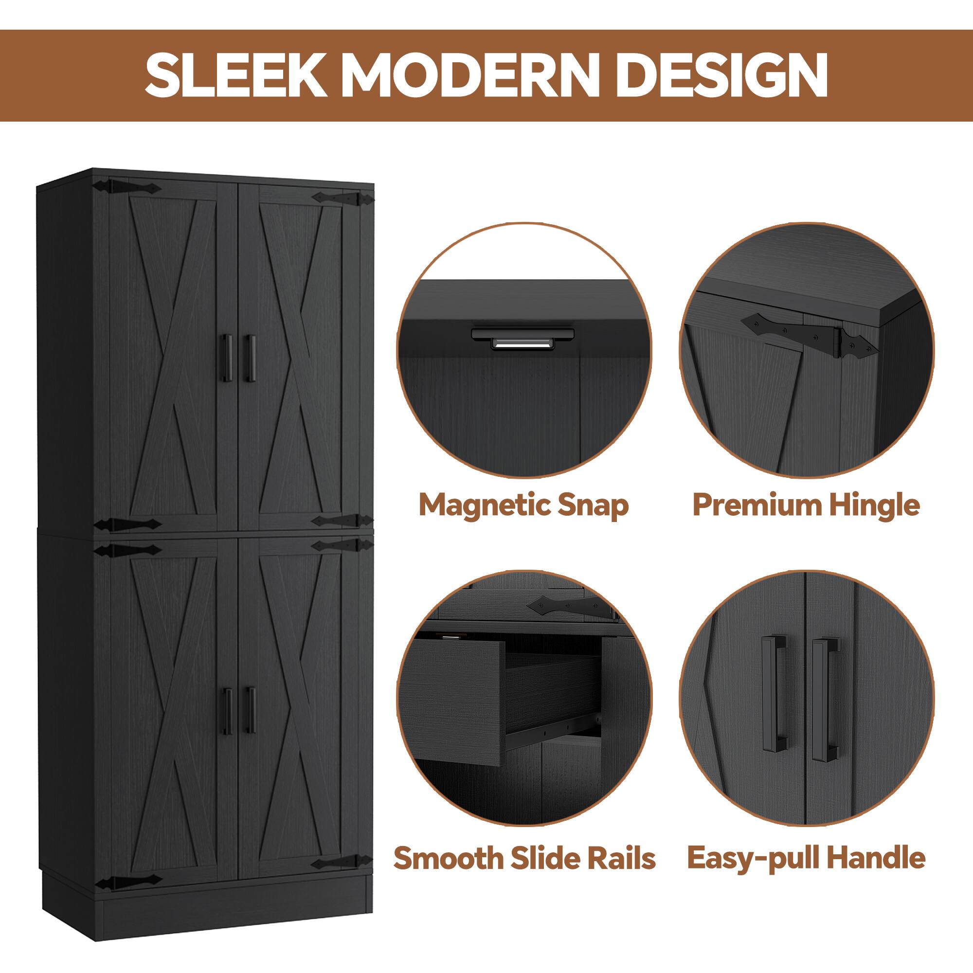 SLEEK MODERN DESIGN

- Magnetic Snap
- Premium Hinge
- Smooth Slide Rails
- Easy-pull Handle