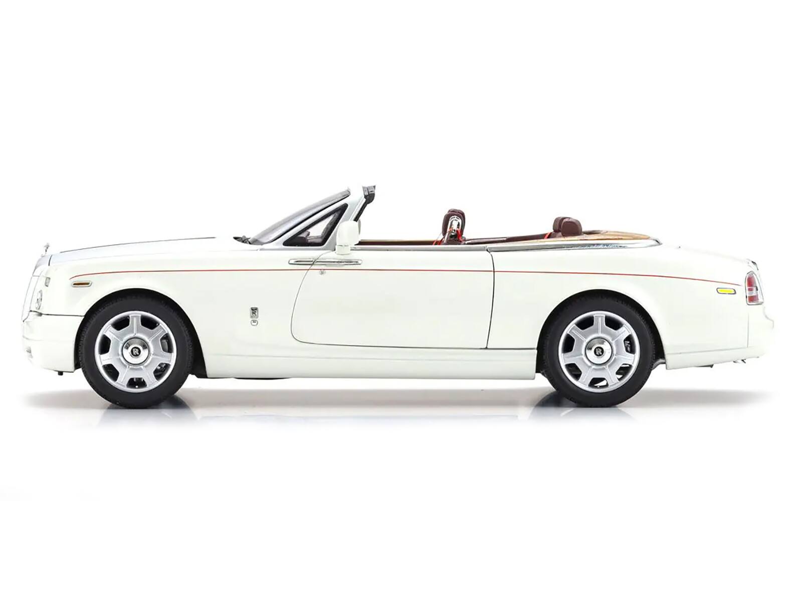 Back. Kyosho - Rolls Royce Phantom Drophead Coupe English White with Silver Hood 1/18 Diecast Model Car by Kyosho - White with Silver.