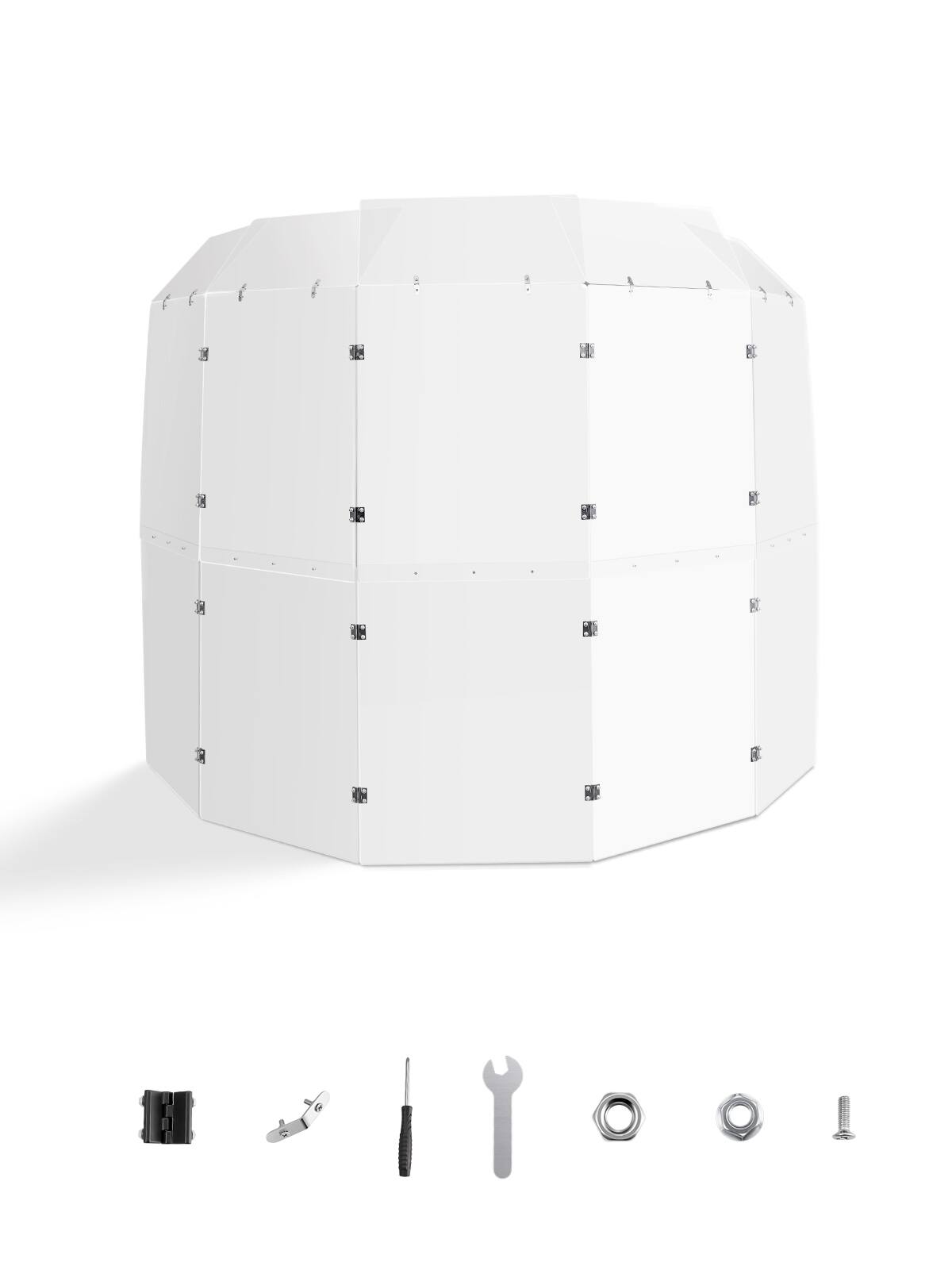 Front. VEVOR - Drum Shield, 5 Panels 2ft x 5ft Portable Acrylic Drum Cage with Zinc Alloy Hinges and Deflectors - Transparent.