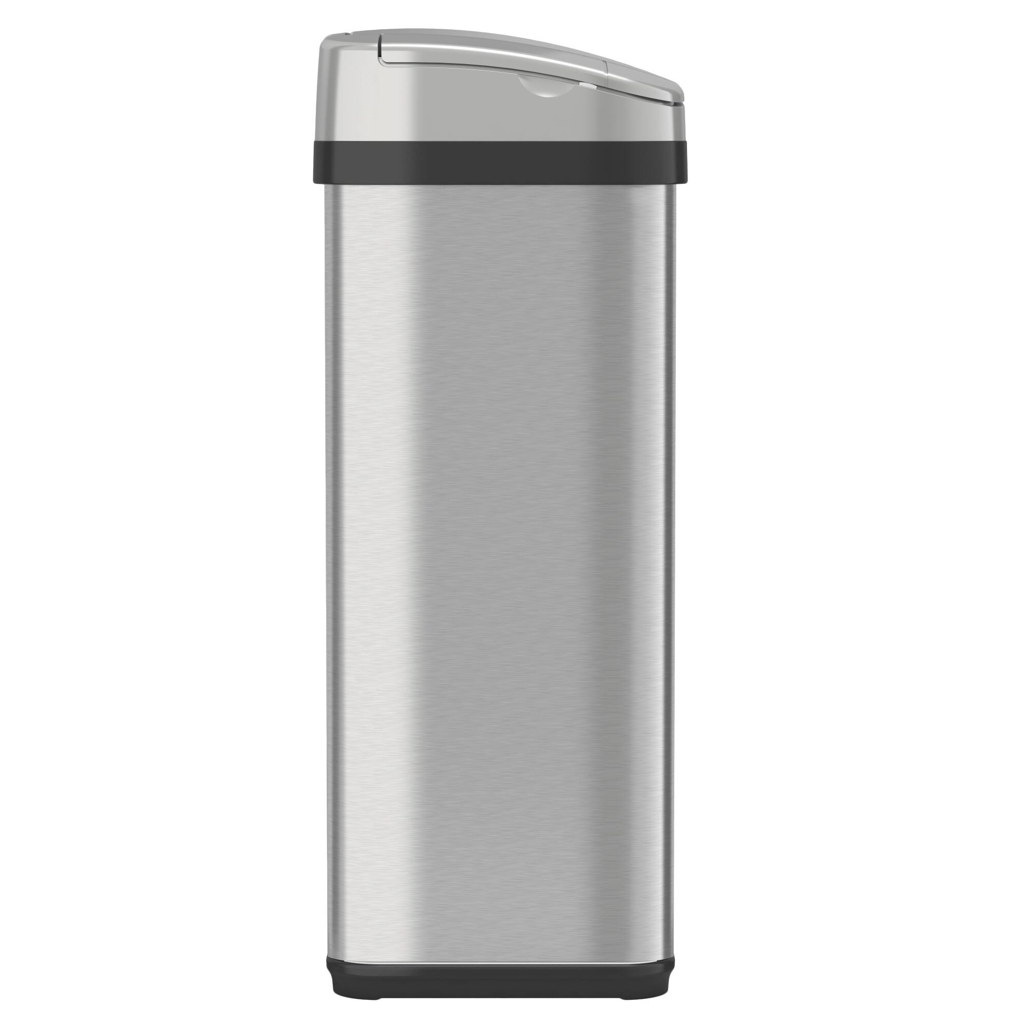 Alt View 16. iTouchless - 4 Gallon Touchless Sensor Trash Can with AbsorbX Odor Control and Fragrance, Bathroom Garbage Bin - Stainless Steel.