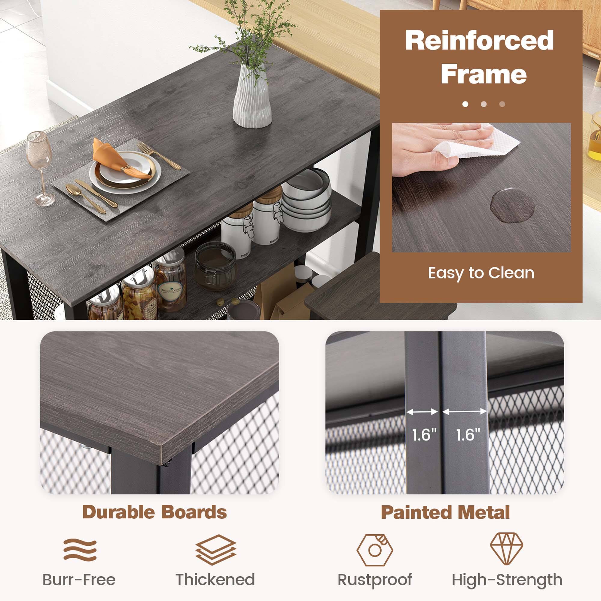 Reinforced Frame ... Easy to Clean 1.6" 1.6" Durable Boards Painted Metal Burr-Free Thickened Rustproof High-Strength