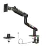 HUANUO - Single Monitor Desk Mount with Mechanical Spring Arm, Integrated LED Light, & Supports up to a 57” Monitor - Black