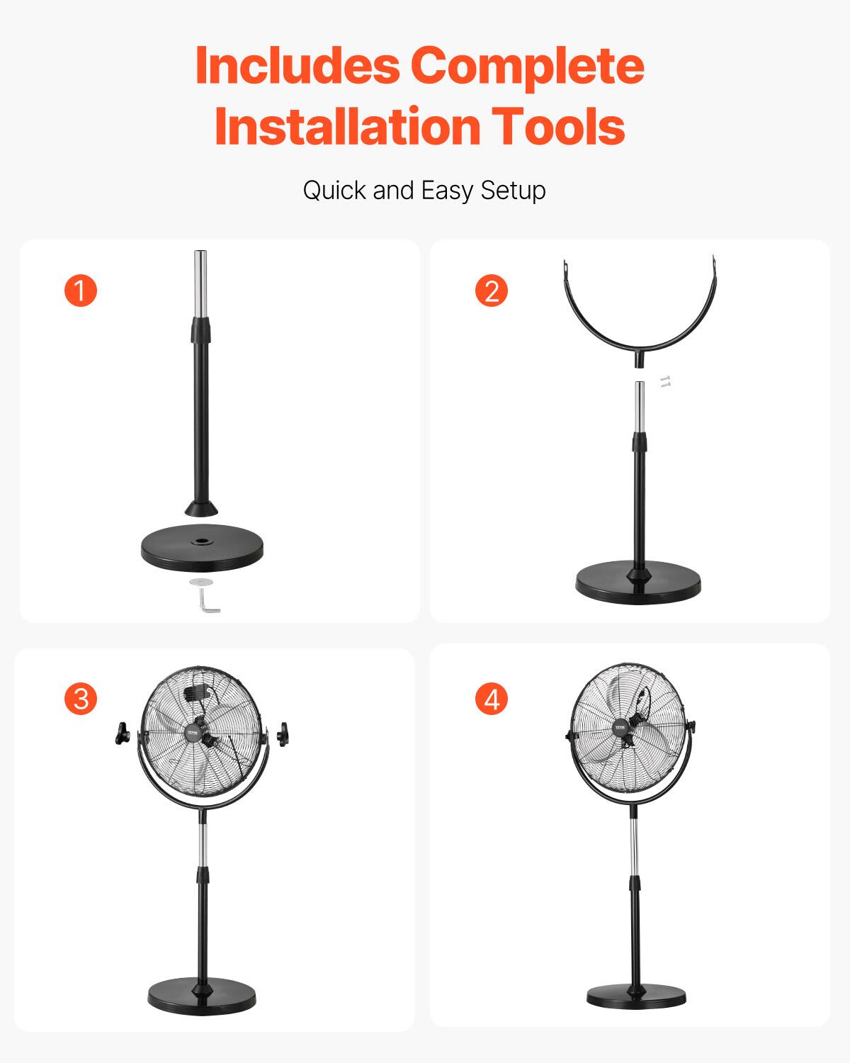 Includes Complete Installation Tools

Quick and Easy Setup

1.  
2.  
3.  
4.