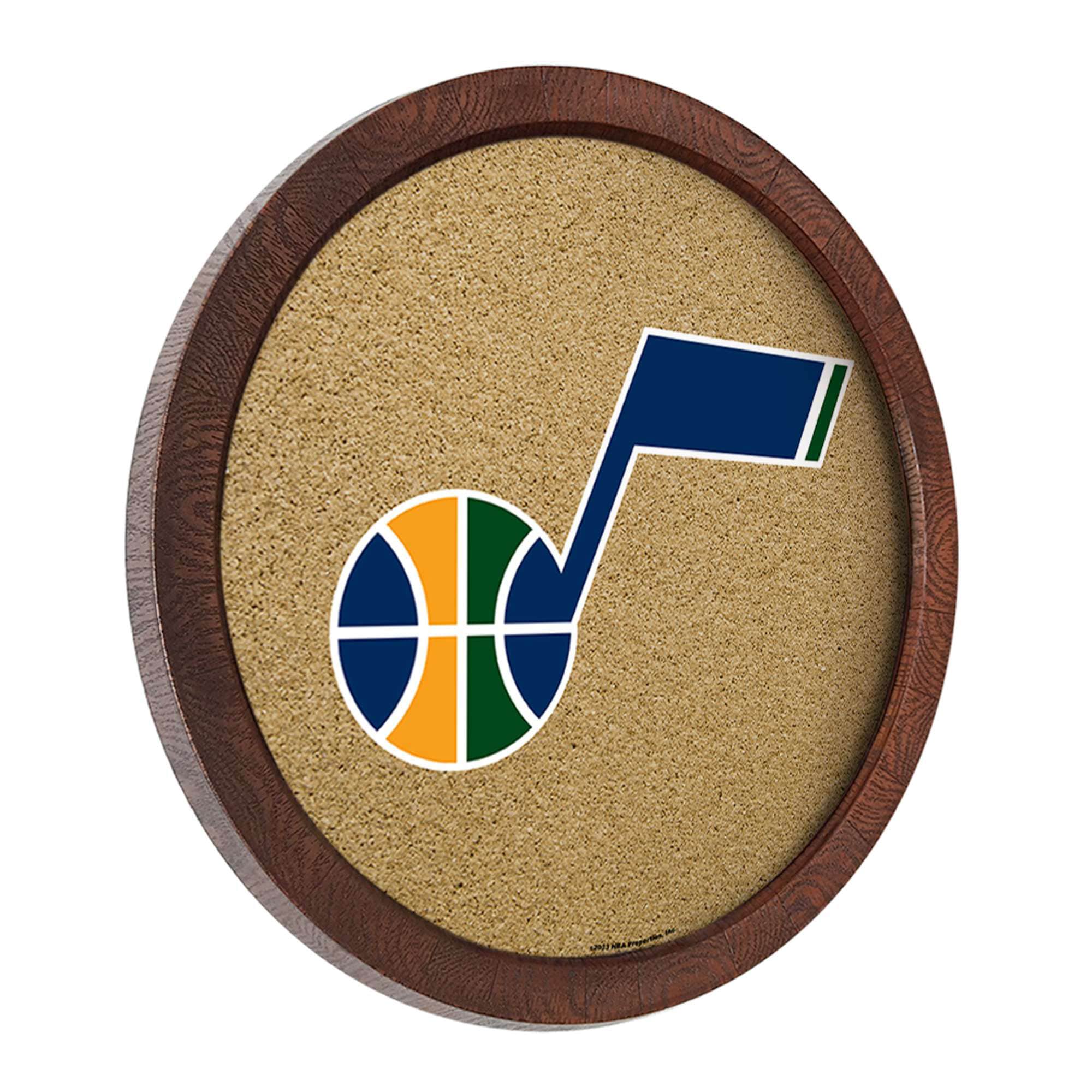 Alt View 1. The Fan-Brand - Utah Jazz 20.25'' Round Faux Barrel Framed Cork Board - Multicolor.