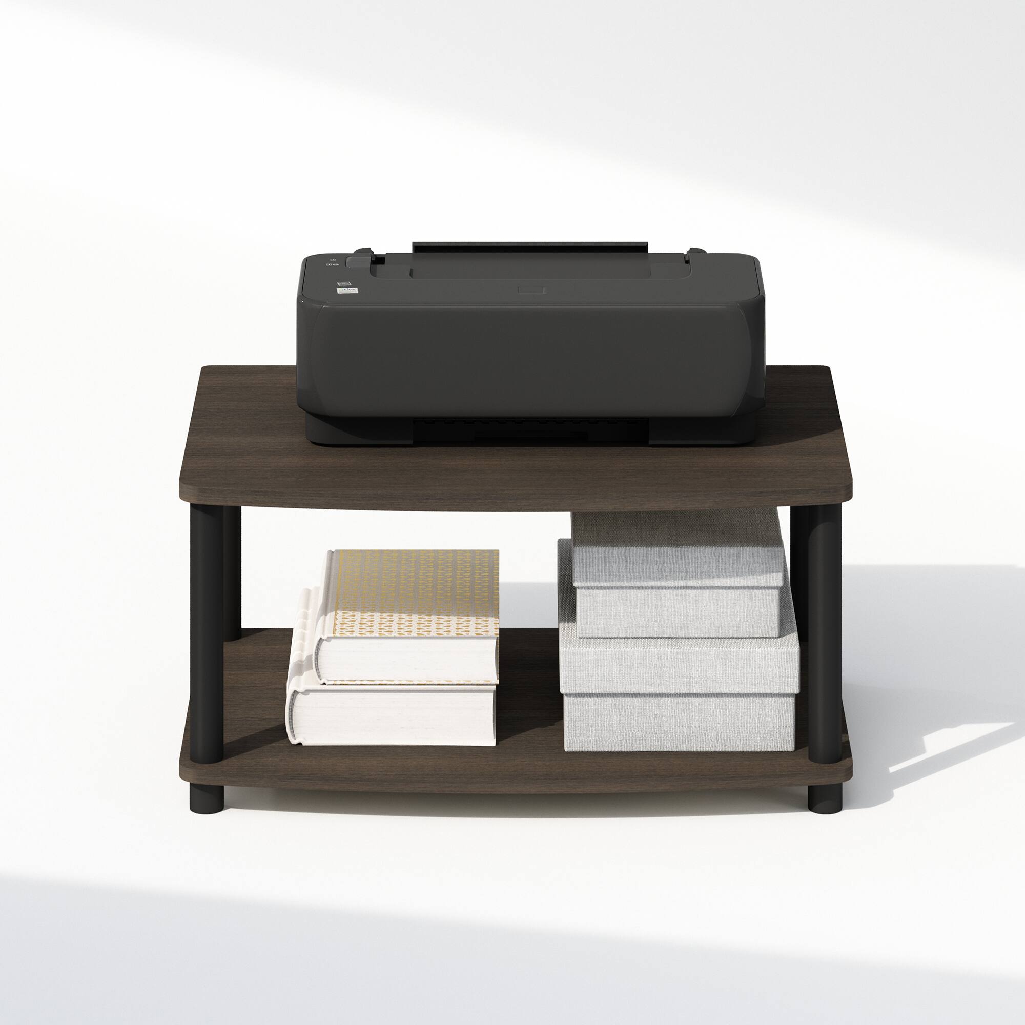 Alt View 4. Furinno - Turn-N-Tube 2-Tier Multipurpose Printer Stand Display & Storage Shelf.