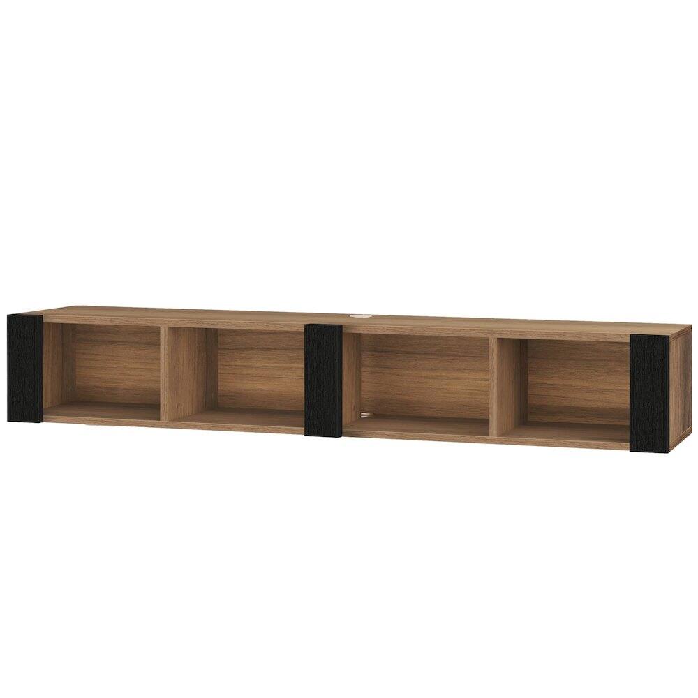Front. Atelier Mobili - Floating TV Stand for 75 Inch TVs – Wall Mounted Entertainment Center - Brown.
