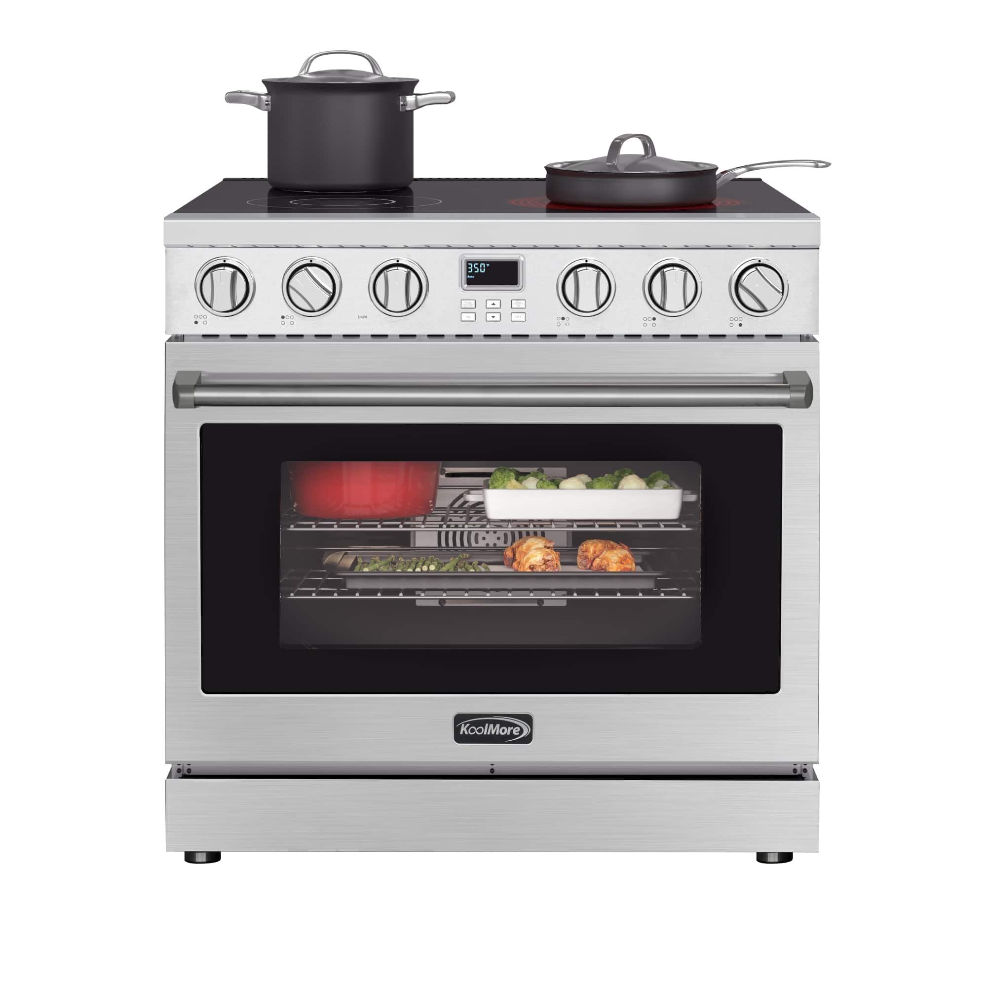 Koolmore - 36 in. Professional Electric Range with 16600W of Power, 240V in Stainless-Steel (KM-EPR-36AP-SS) - Stainless Steel