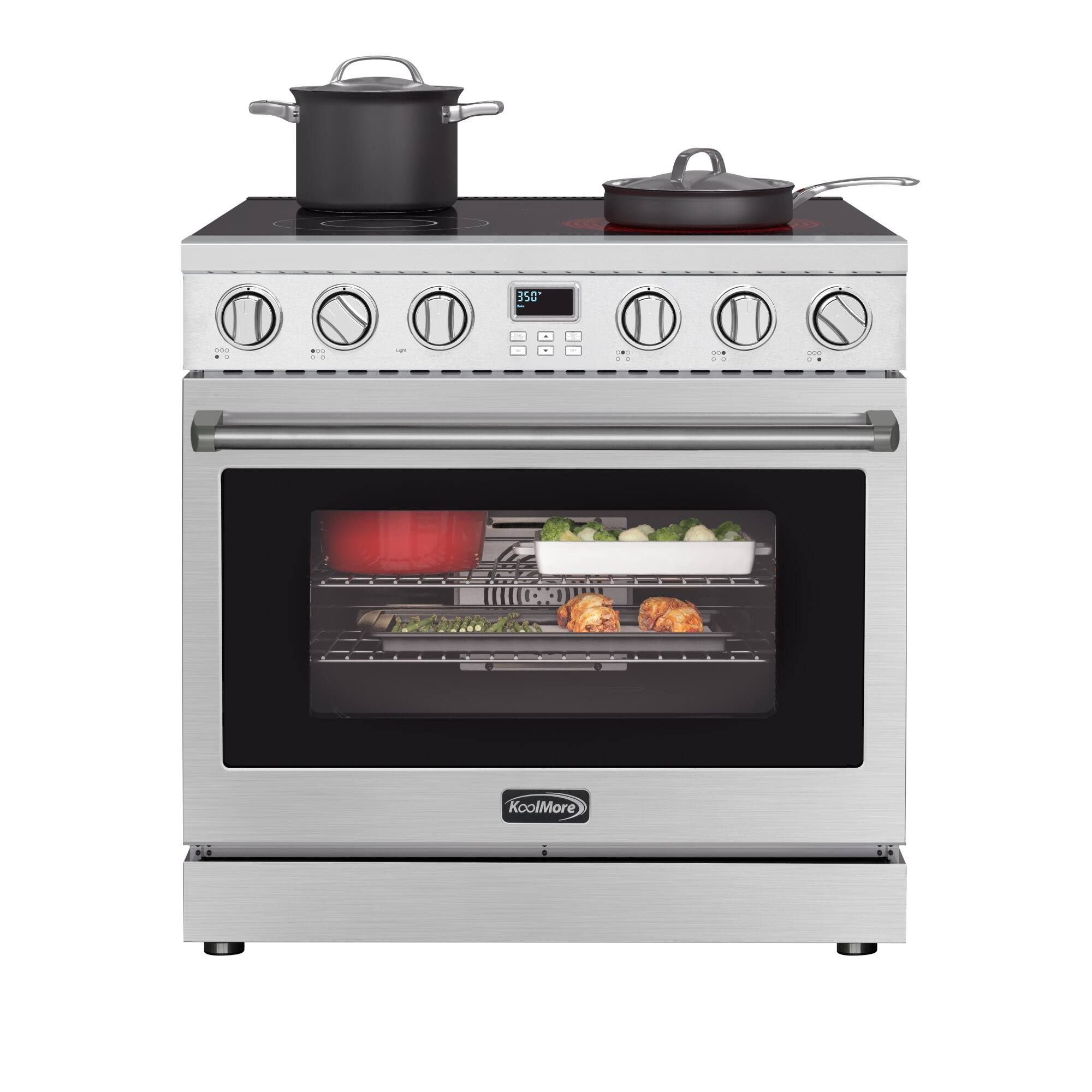 Koolmore - 36 in. Professional Electric Range with 16600W of Power, 240V in Stainless-Steel (KM-EPR-36AP-SS) - Stainless Steel