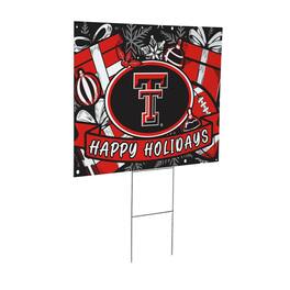 Evergreen Enterprises - Texas Tech Red Raiders 24" x 18" Happy Holidays Christmas Outdoor Staked Yard Sign - Multicolor