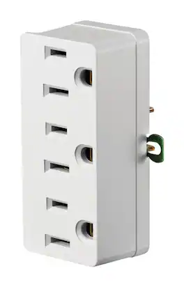 Leviton - Grounded 3 outlets Outlet Adapter 1 pk