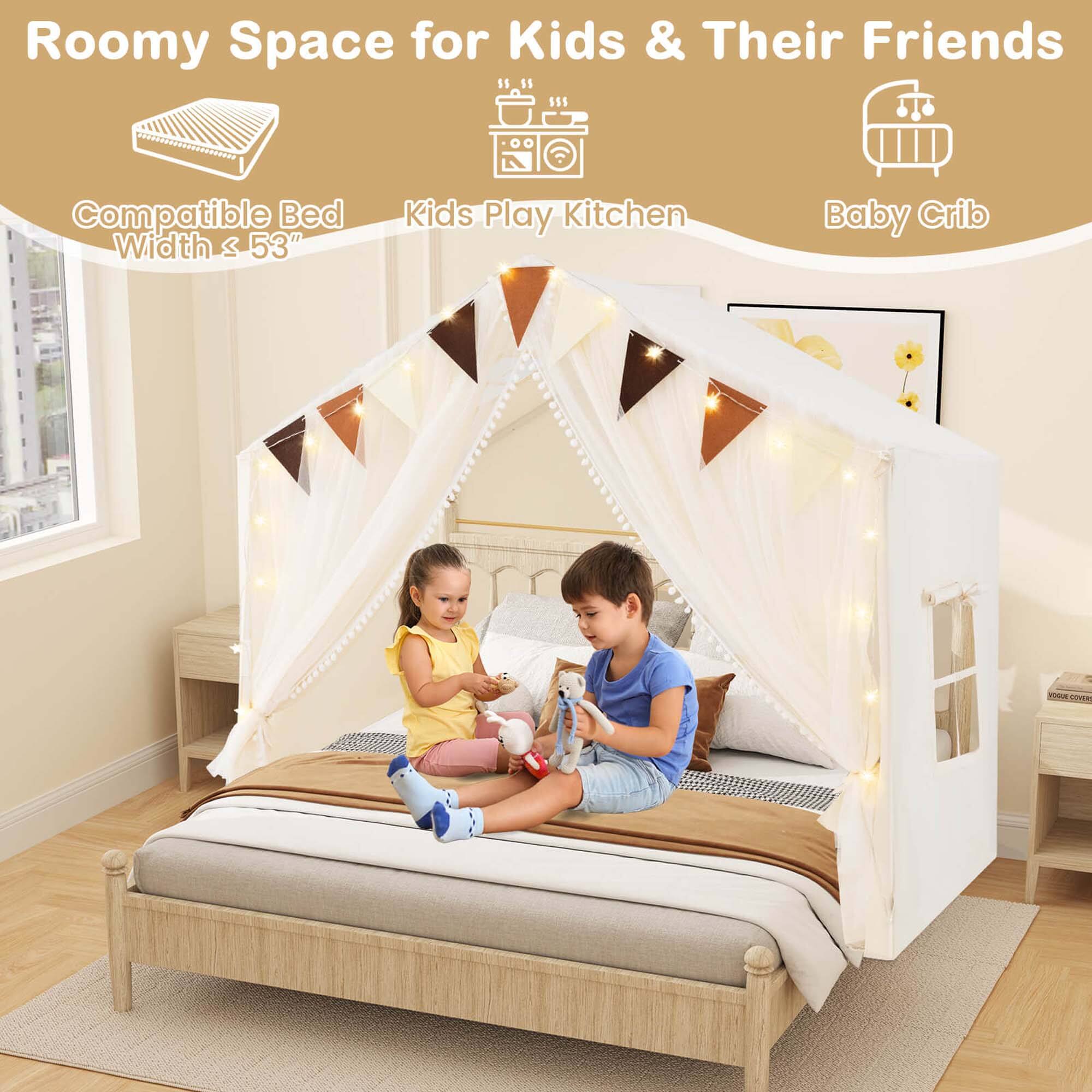 Roomy Space for Kids & Their Friends
Compatible Bed Width < 53"
Kids Play Kitchen
Baby Crib
Ti VR