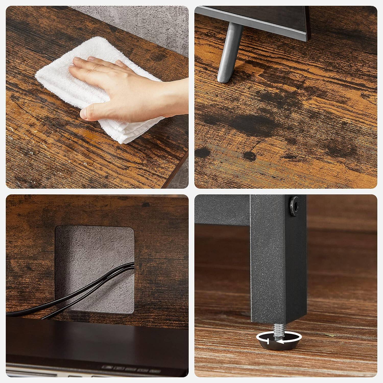 Alt View 5. Songmics Home - TV Stand for TVs up to 60 Inches with Open Shelves – Rustic Brown - Brown.