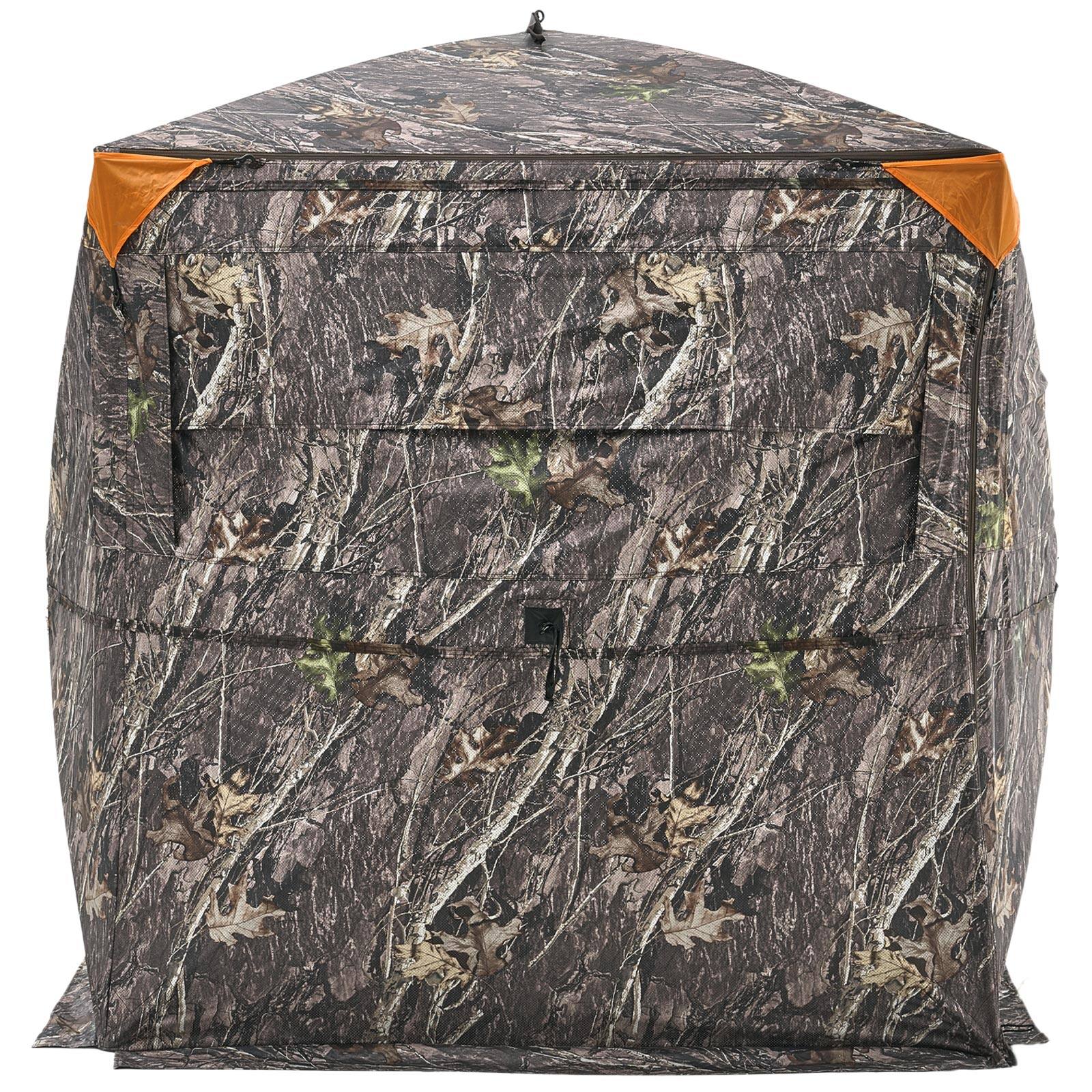 Alt View 5. VEVOR - Hunting Blind, 2-3 Person See Through Ground Blinds with Carrying Bag, 360 Degree Portable Camouflage Tent - camouflage color.