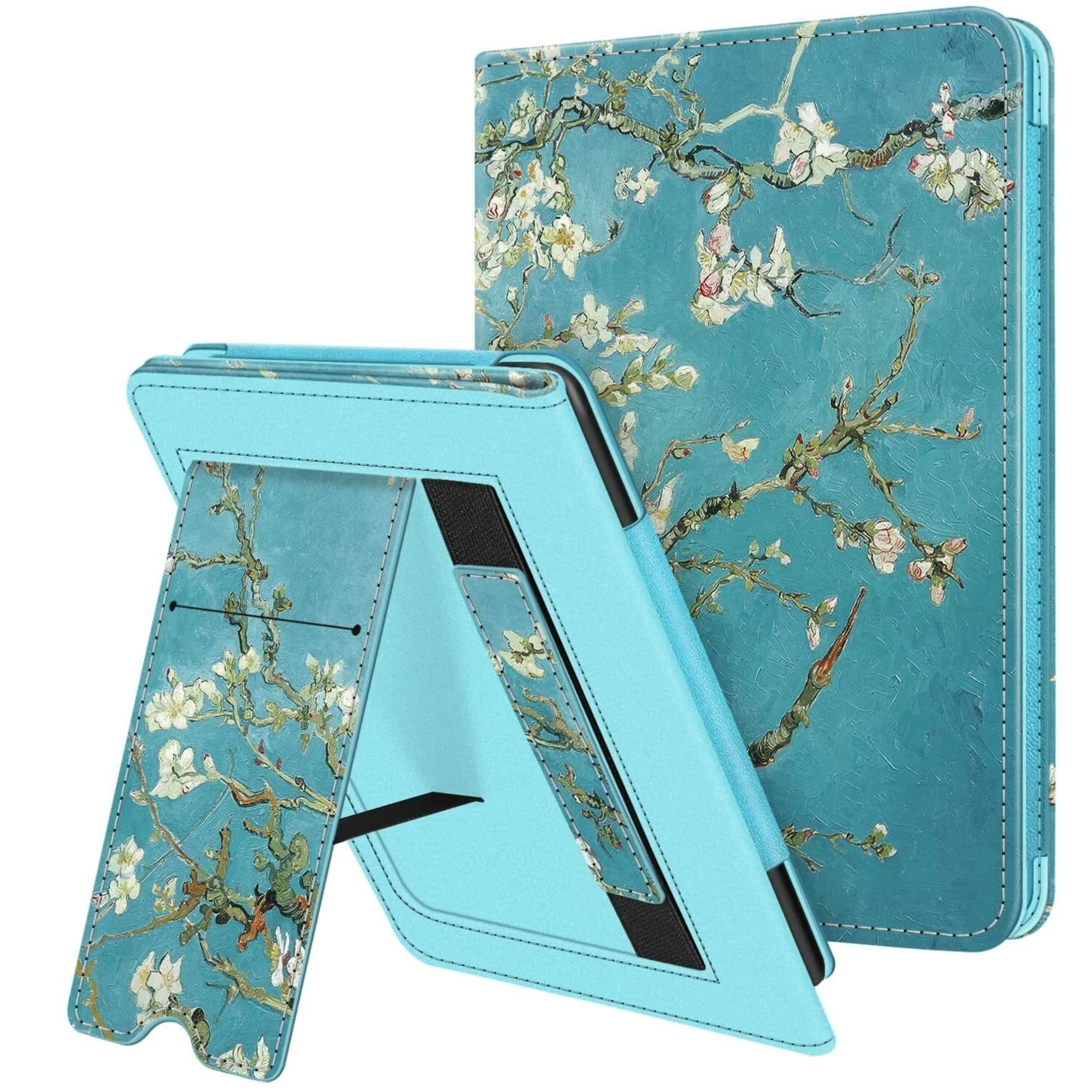 Kitcheniva - Foldable Stand Cover For Kindle Paperwhite 11th 2021 With Card Slot And Hand Strap - Blossom