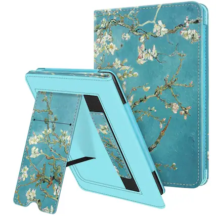 Front. Kitcheniva - Foldable Stand Cover For Kindle Paperwhite 11th 2021 With Card Slot And Hand Strap Blossom - Blossom.