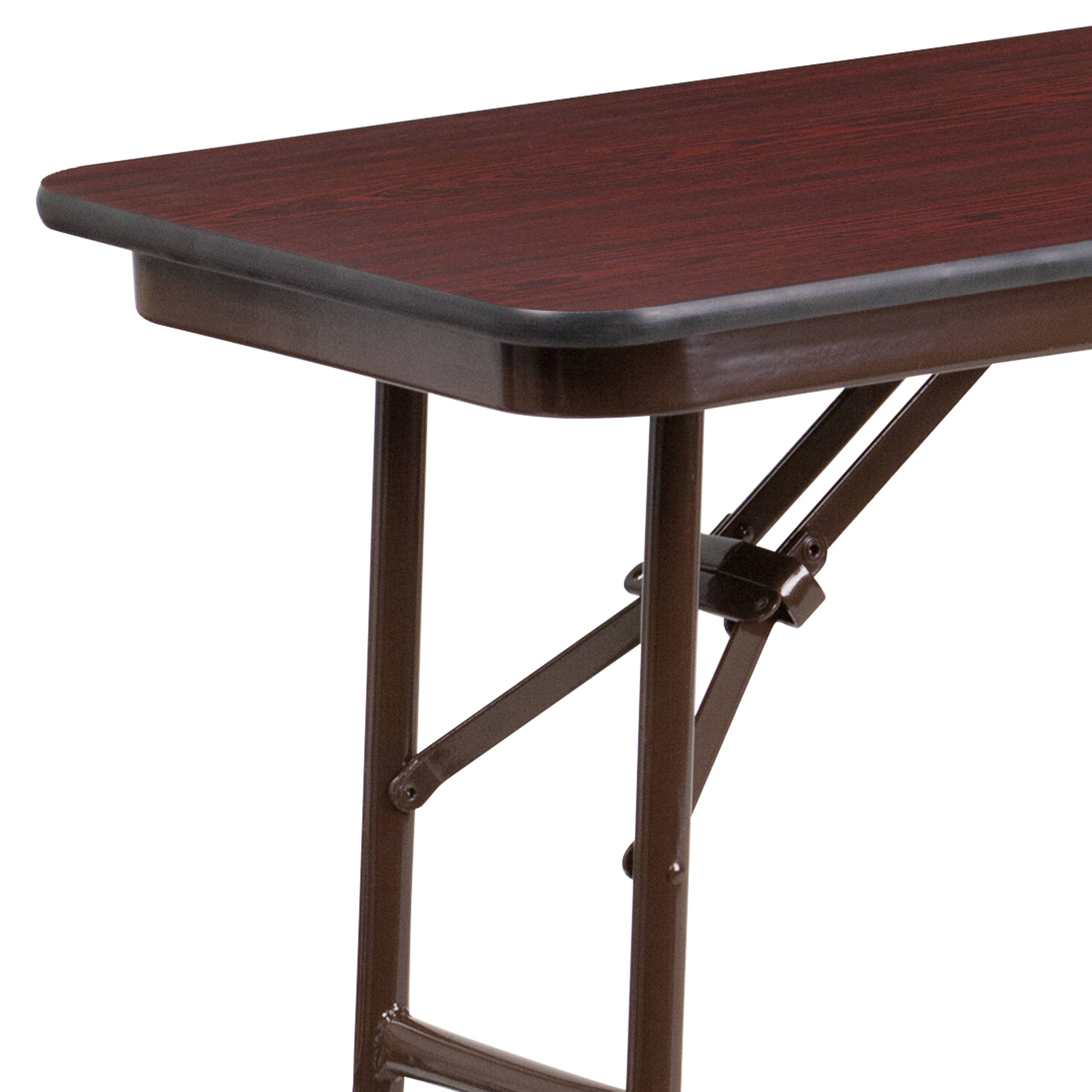 Alt View 19. Alamont Home - 5-Foot Mahogany Melamine Laminate Folding Training Table - Mahogany.