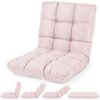 Front. Costway - Costway 14-Position Adjustable Floor Chair, Cushioned Lazy Sofa Bed Sleeper Recliner - Light Pink.