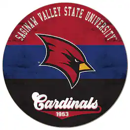 Jardine - Saginaw Valley State Cardinals 20'' x 20'' Retro Logo Circle Sign - Red