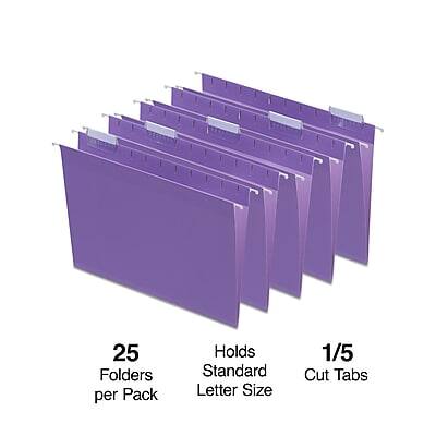 25 Folders per Pack  
Holds Standard Letter Size  
1/5 Cut Tabs