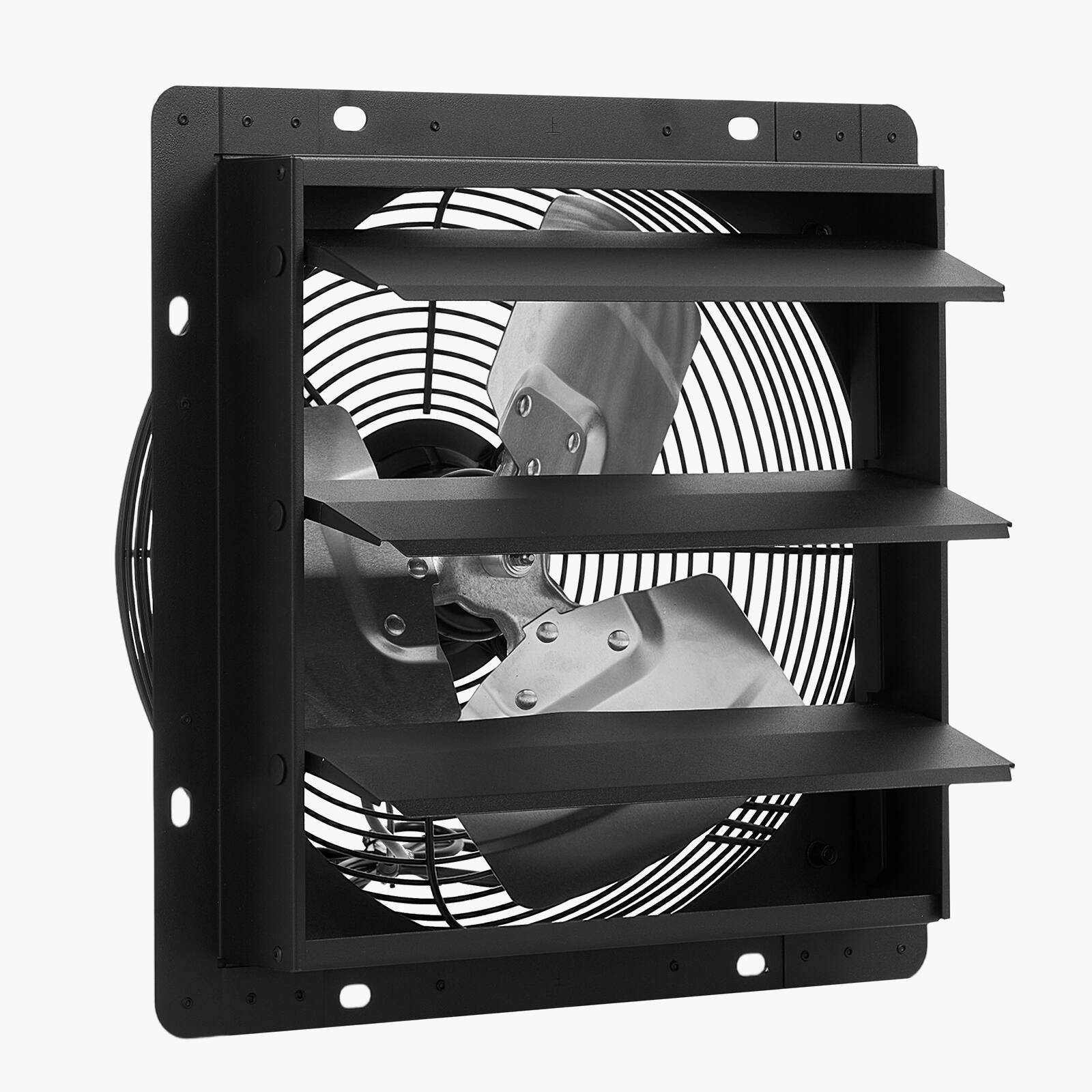 Alt View 5. VEVOR - 10 inch Shutter Exhaust Fan, Wall Mounted Attic Vent Fan with Smart Programming Variable Speed Temperature Control - Black.