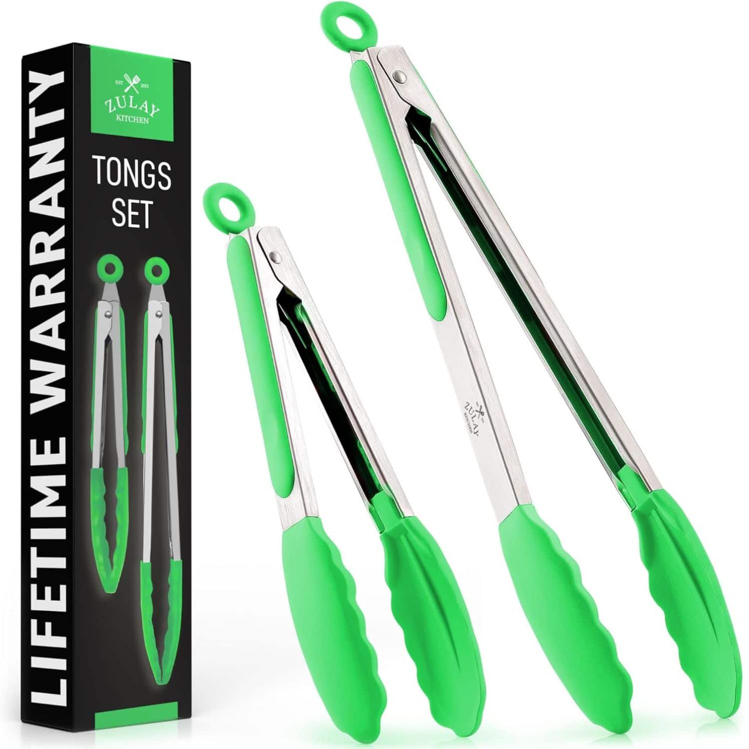 ZULAY KITCHEN TONGS SET LIFETIME WARRANTY