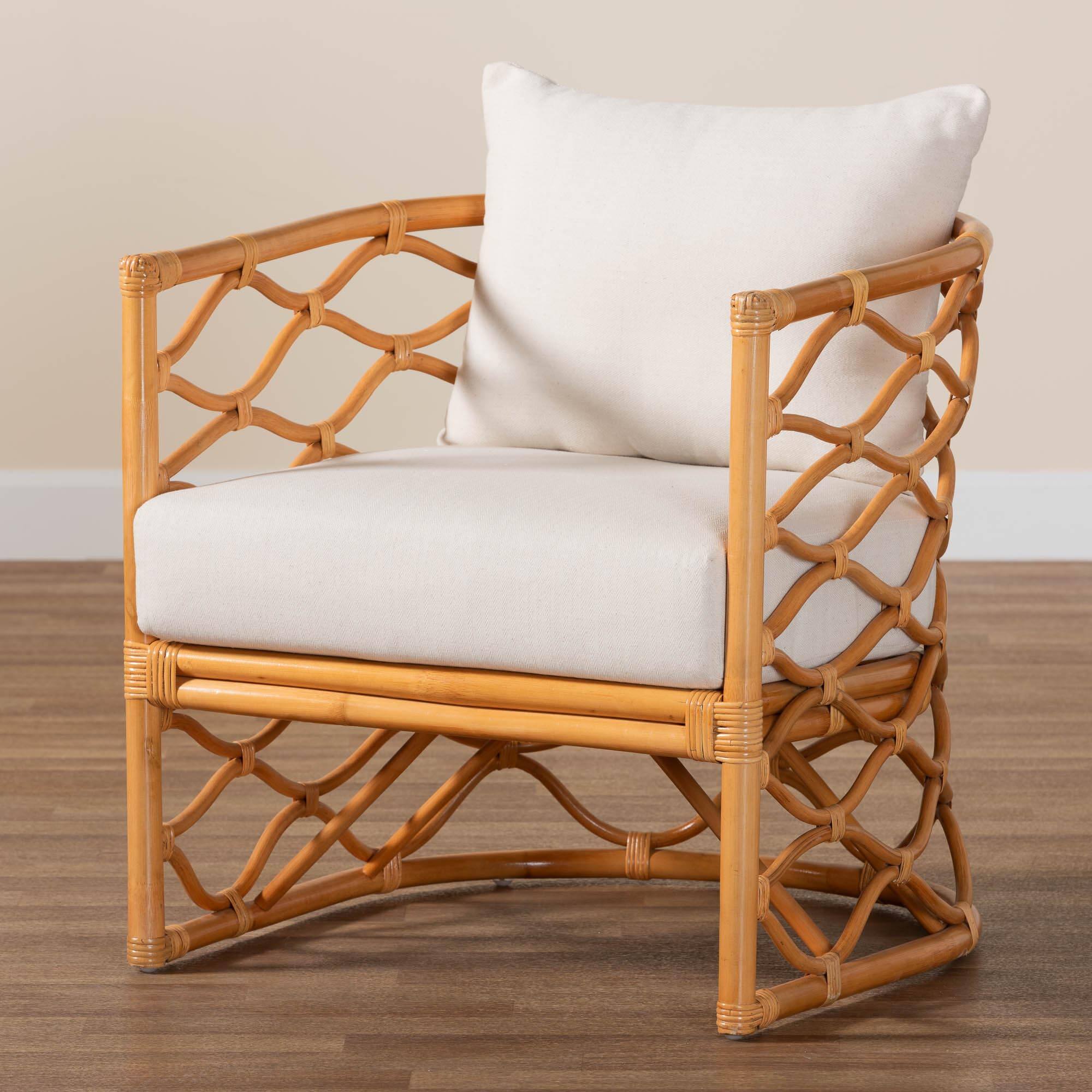 Alt View 5. bali & pari - Acelynn Bohemian Rattan Arm Chair - Light Honey.
