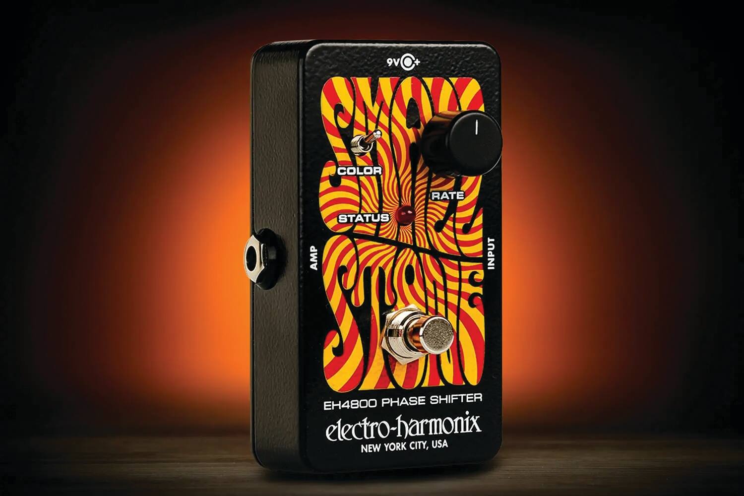 EH4800 PHASE SHIFTER  
electro-harmonix  
NEW YORK CITY, USA  

9V  
INPUT  
AMPERE  
COLOR  
STATUS  
RATE