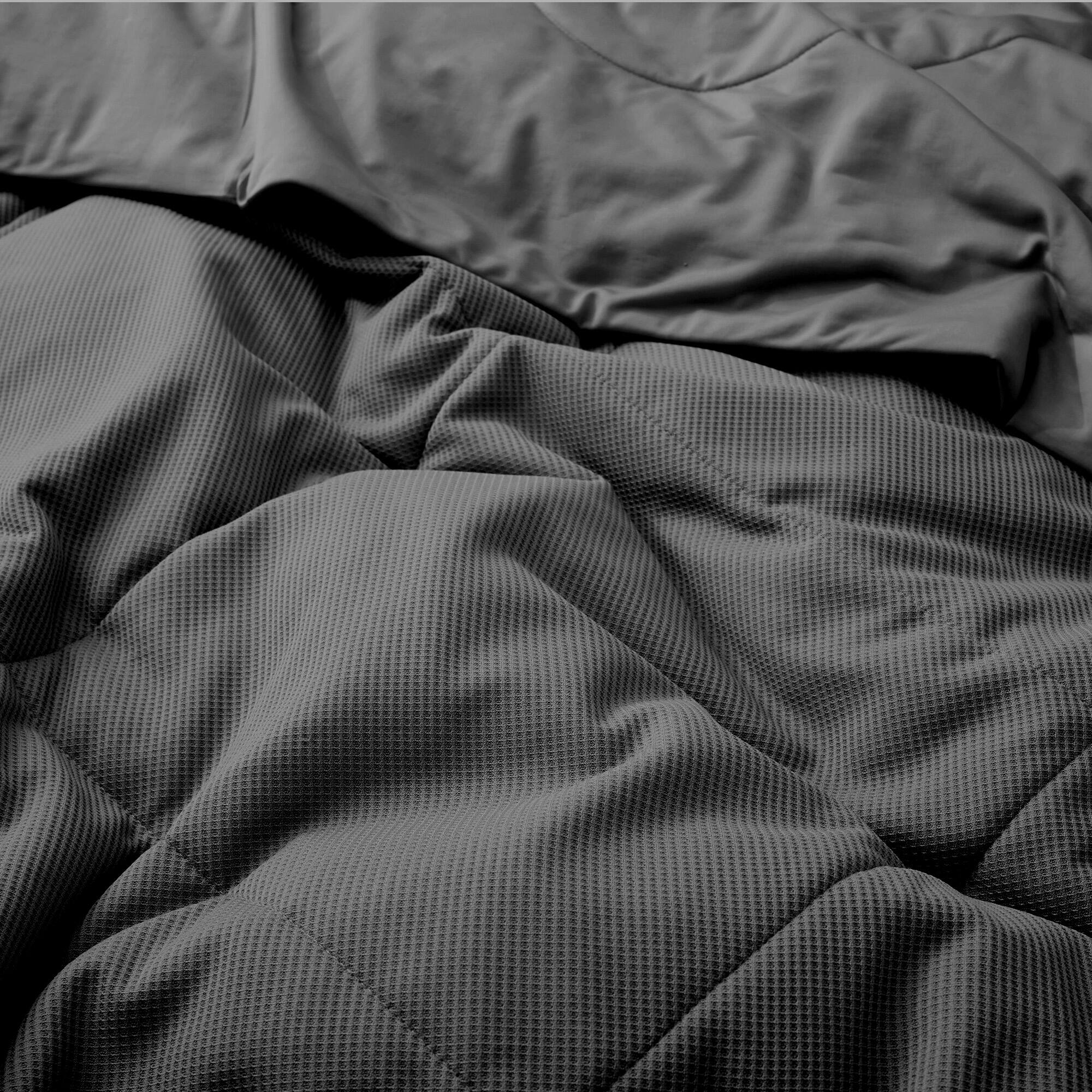 Alt View 1. Peace Nest - Peace Nest Lightweight Cooling Waffle Blanket Summer Reversible Comfort for Hot Sleepers, Dark Gray, King - Dark Gray.