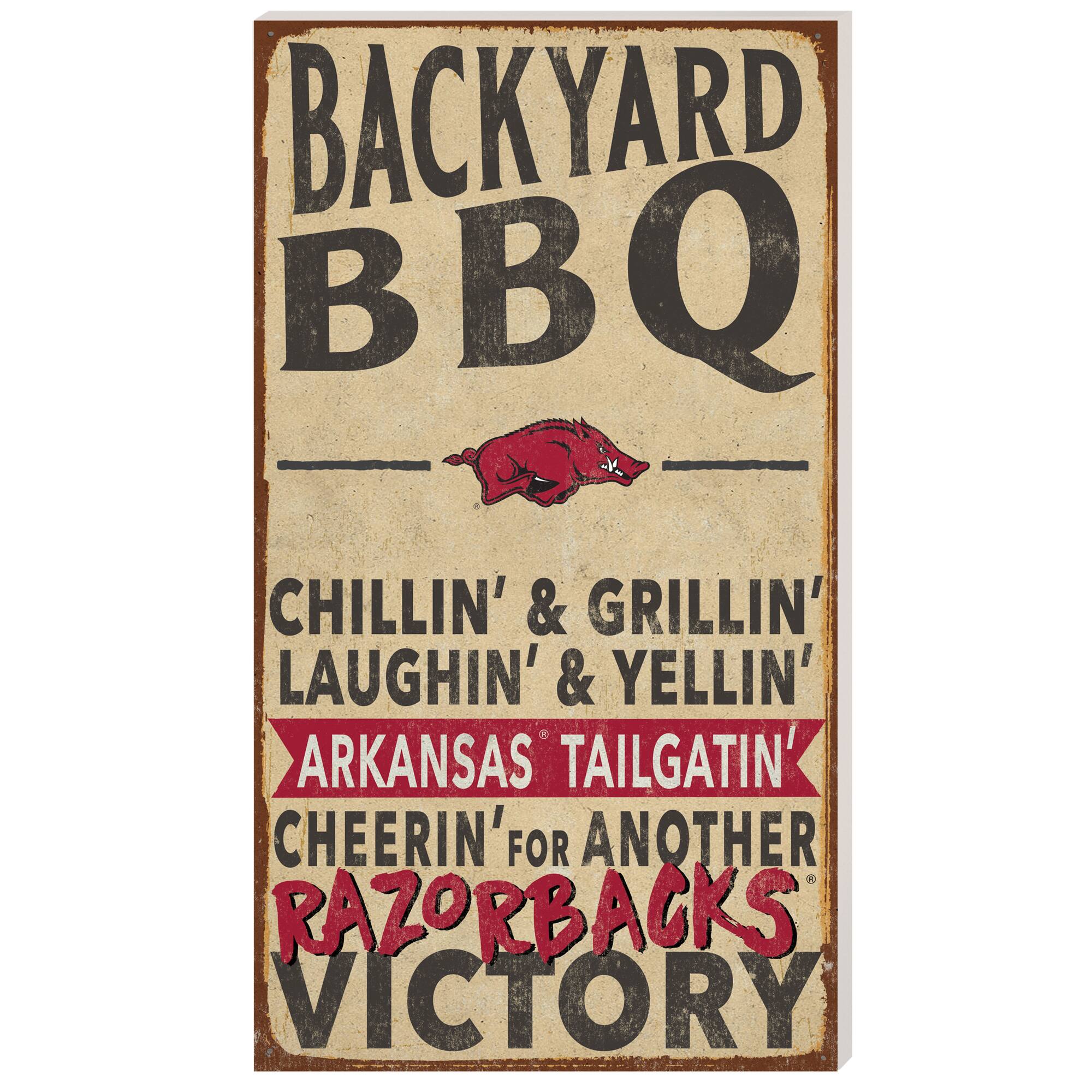 Arkansas Razorbacks 11'' x 20'' Indoor/Outdoor BBQ Sign