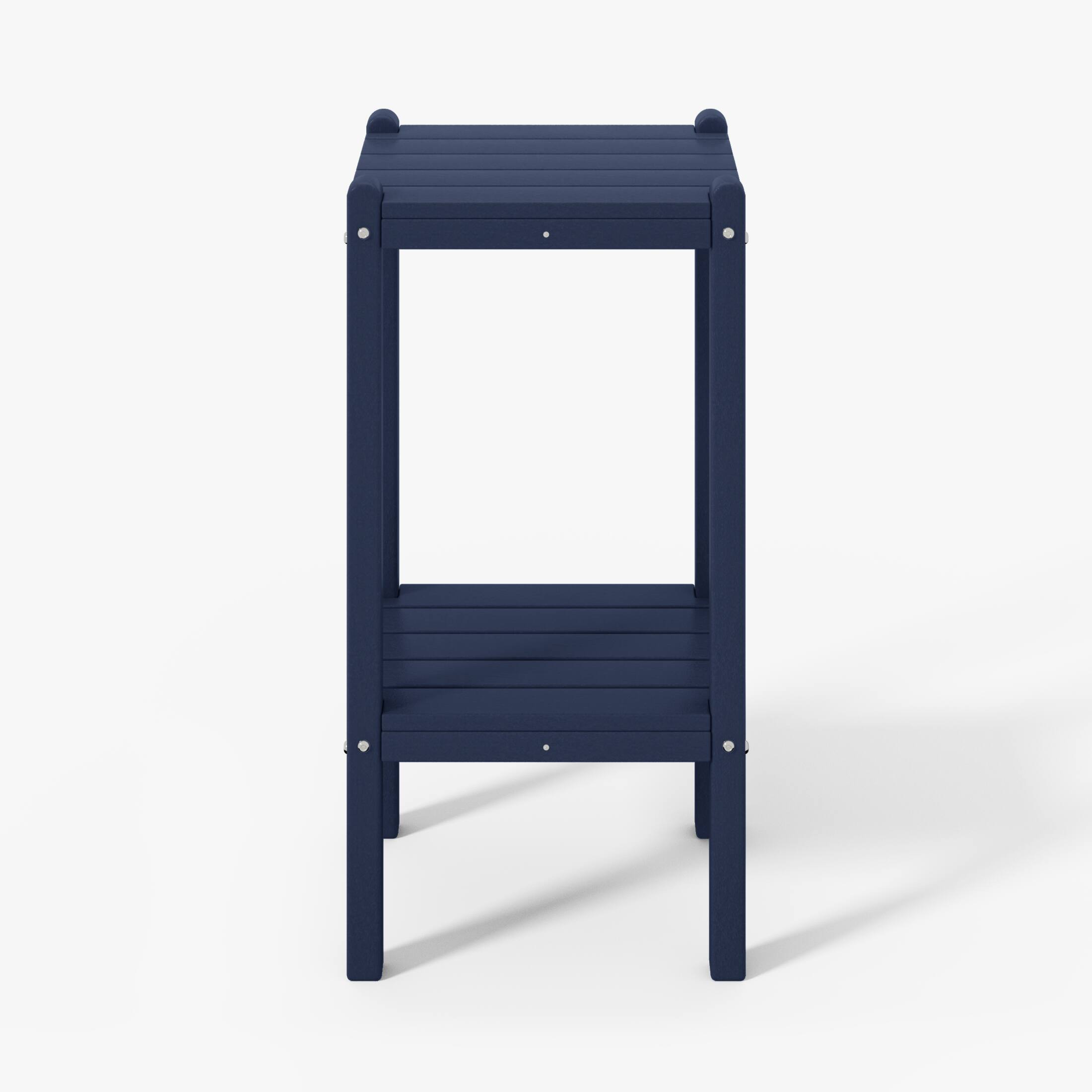 Left. WestinTrends - WestinTrends Malibu 36" Outdoor Adirondack HDPE 2-Tier Patio Side Table - Navy Blue.