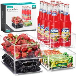 Sorbus - Stackable Refrigerator Organizer Bins - Storage Bins for Kitchen Pantry, Freezer & Fridge Organization - Clear