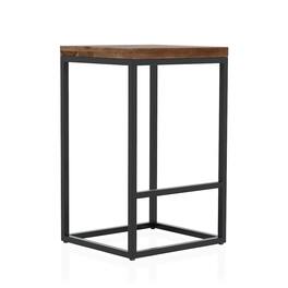 Furniture of America - Druze Metal Square Barstool in Golden and Black - Brown