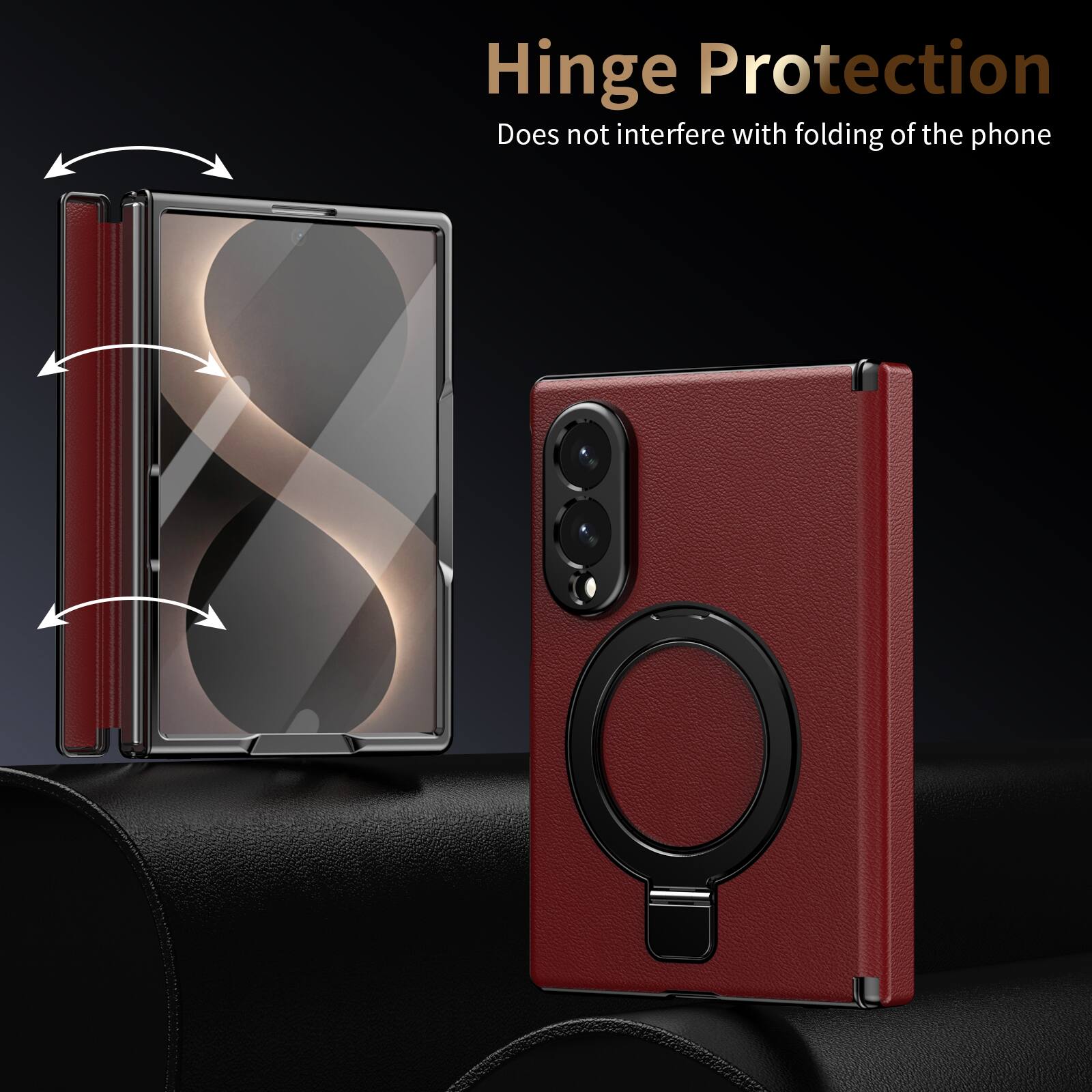 Hinge Protection  
Does not interfere with folding of the phone