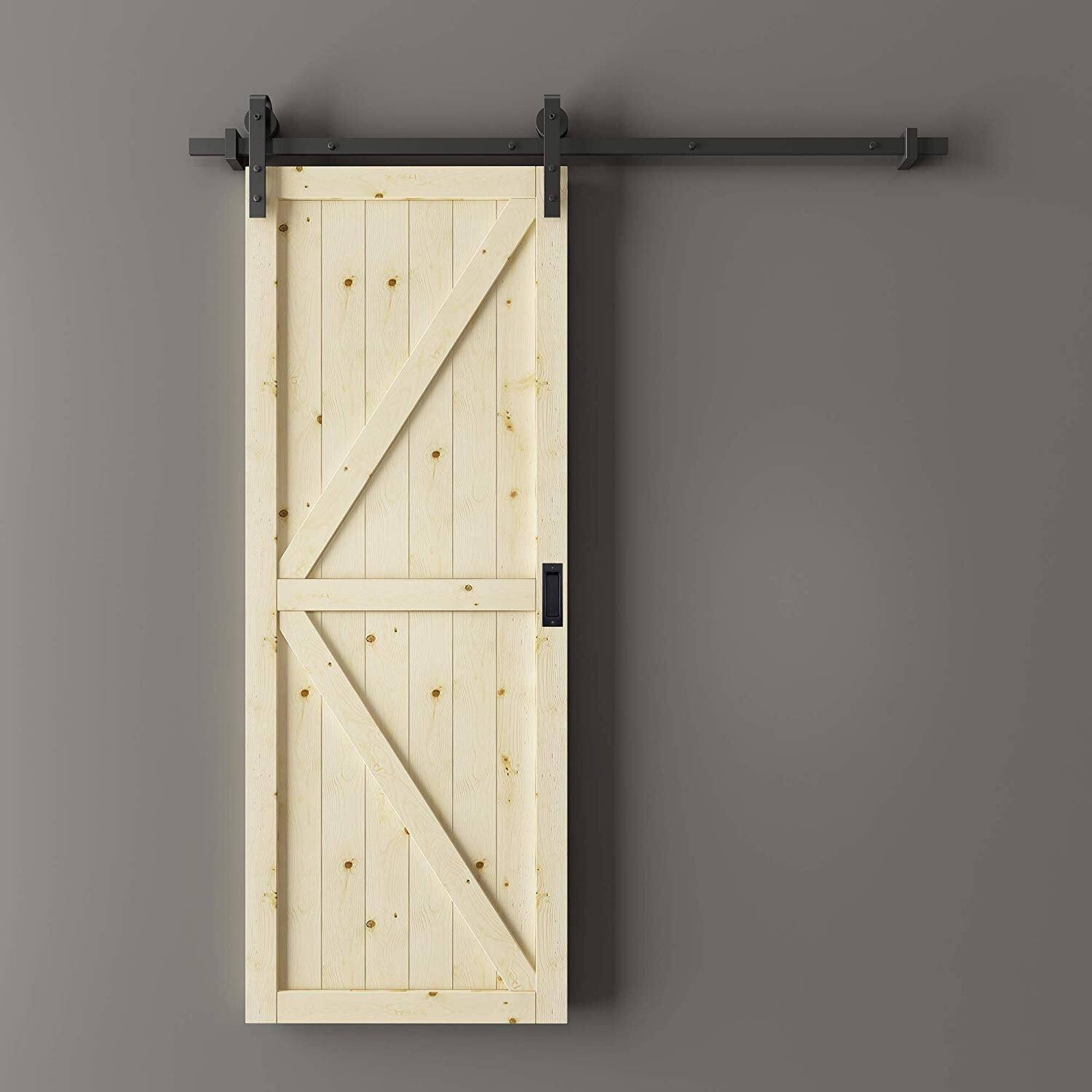 Alt View 1. Boyel Living - 6.5 in. x 2 in. Steel Black Flush Pull Sliding Barn Door Handle Hardware (One piece) - Black.