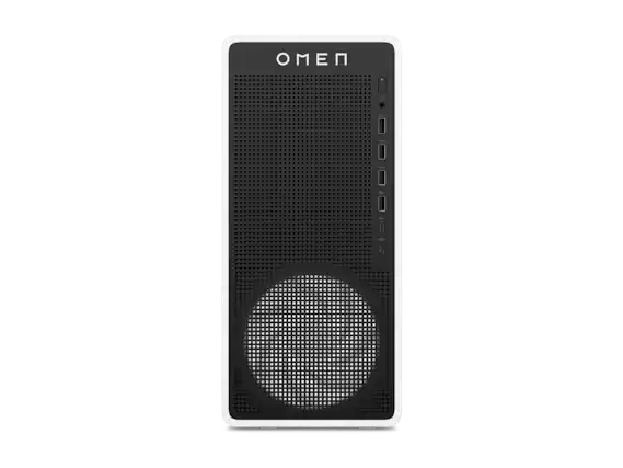 Front. HP OMEN - OMEN Desktop Intel Core Ultra 7, 32 GB;1 TB SSD Windows 11 Home - Snow white metal.