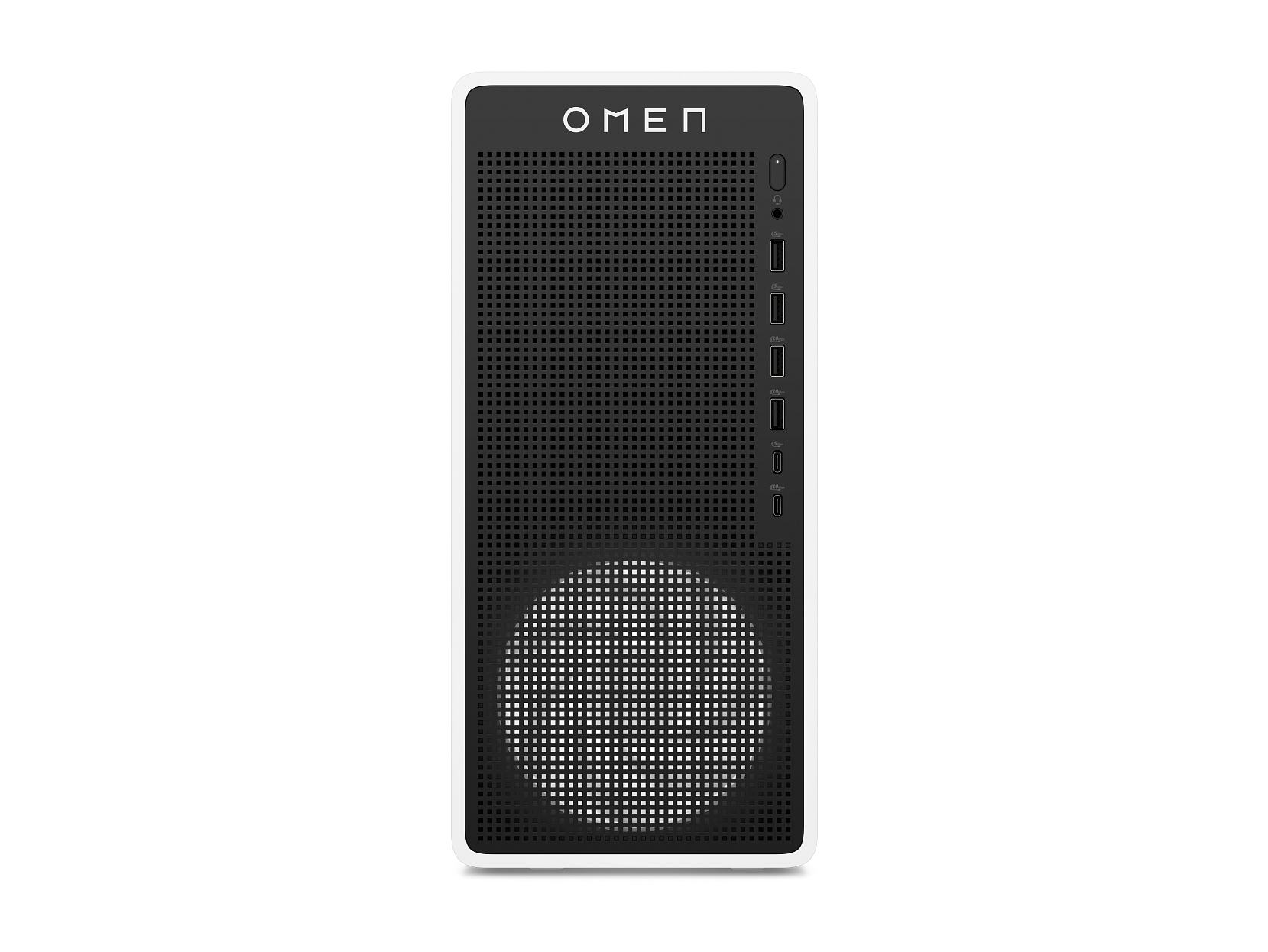 Front. HP OMEN - OMEN Desktop Intel Core Ultra 7, 32 GB;1 TB SSD  Windows 11 Home - Snow white metal.